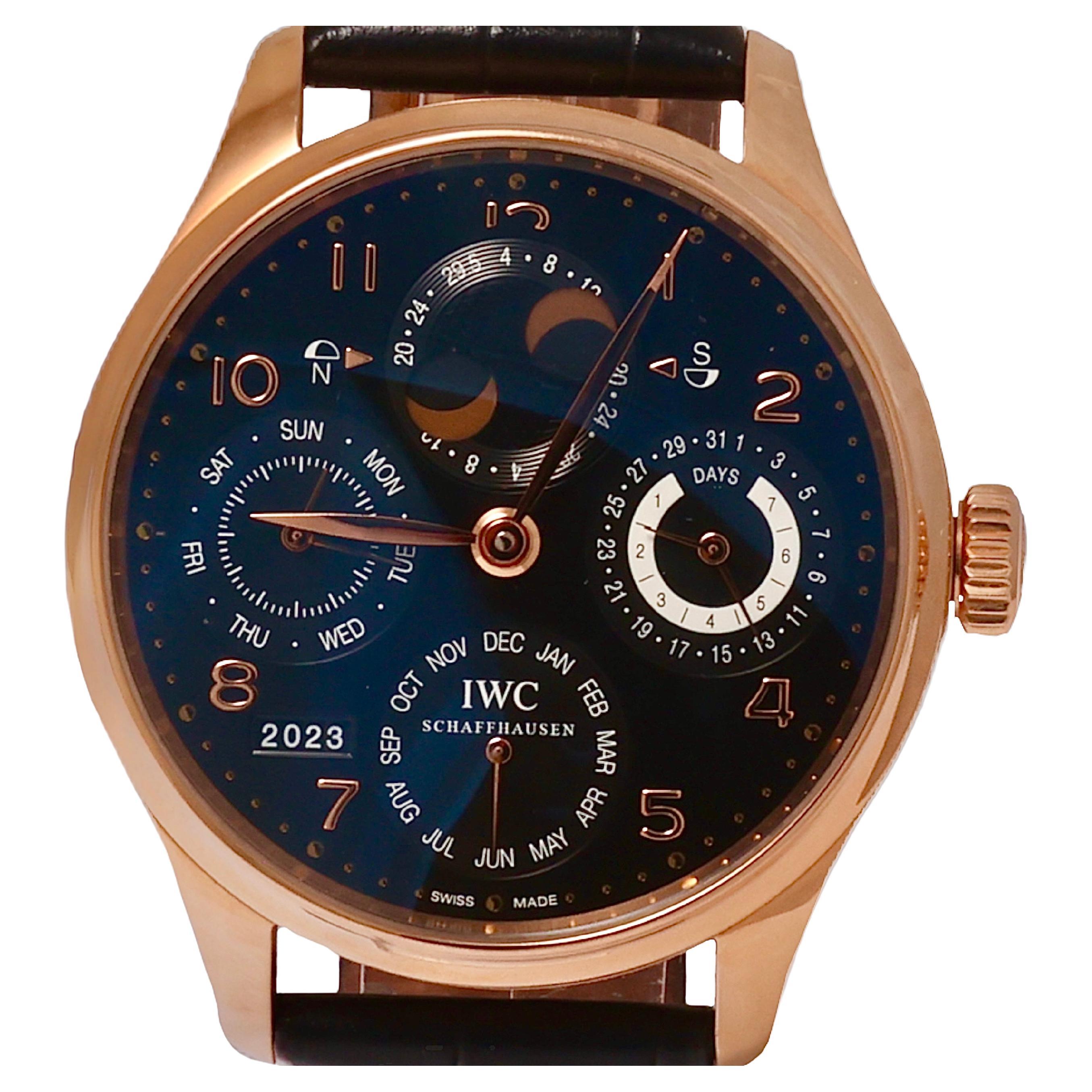 Iwc Portuguese Perpetual Calendar Full Set Ref. 5032 Wrist Watch For Sale