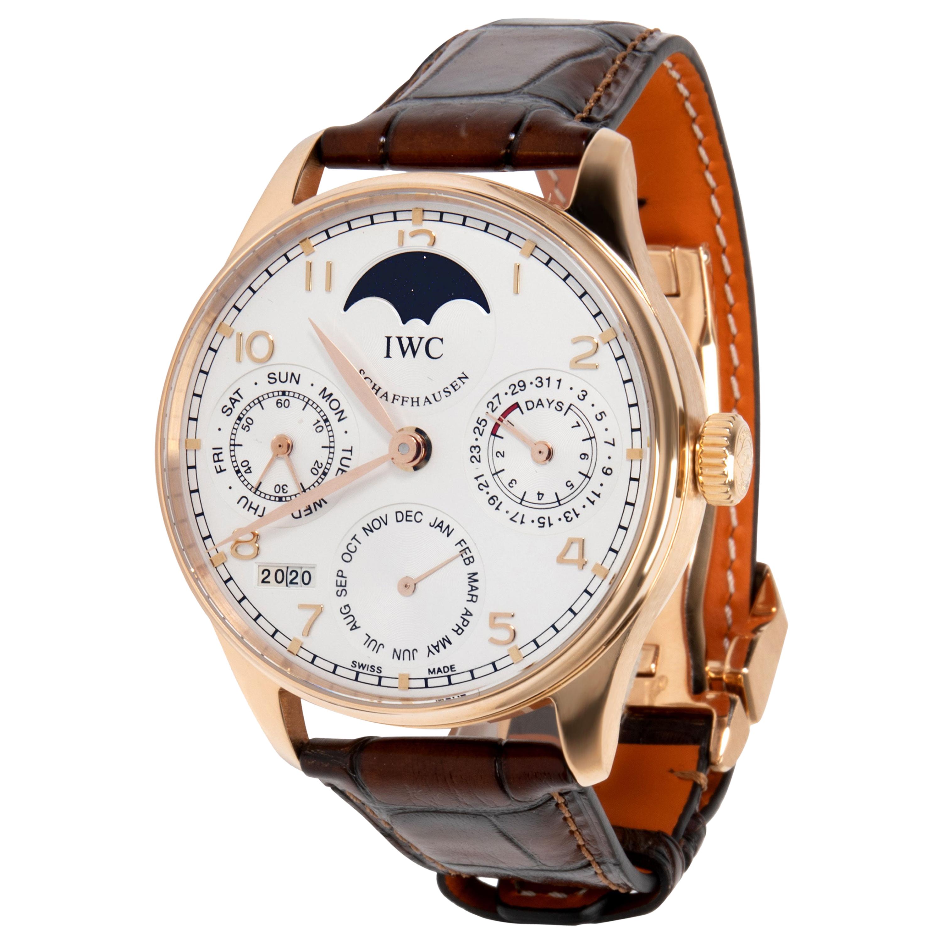 IWC Portuguese Perpetual Calendar Moonphase IW502306 Men's Watch 18 Karat Gold