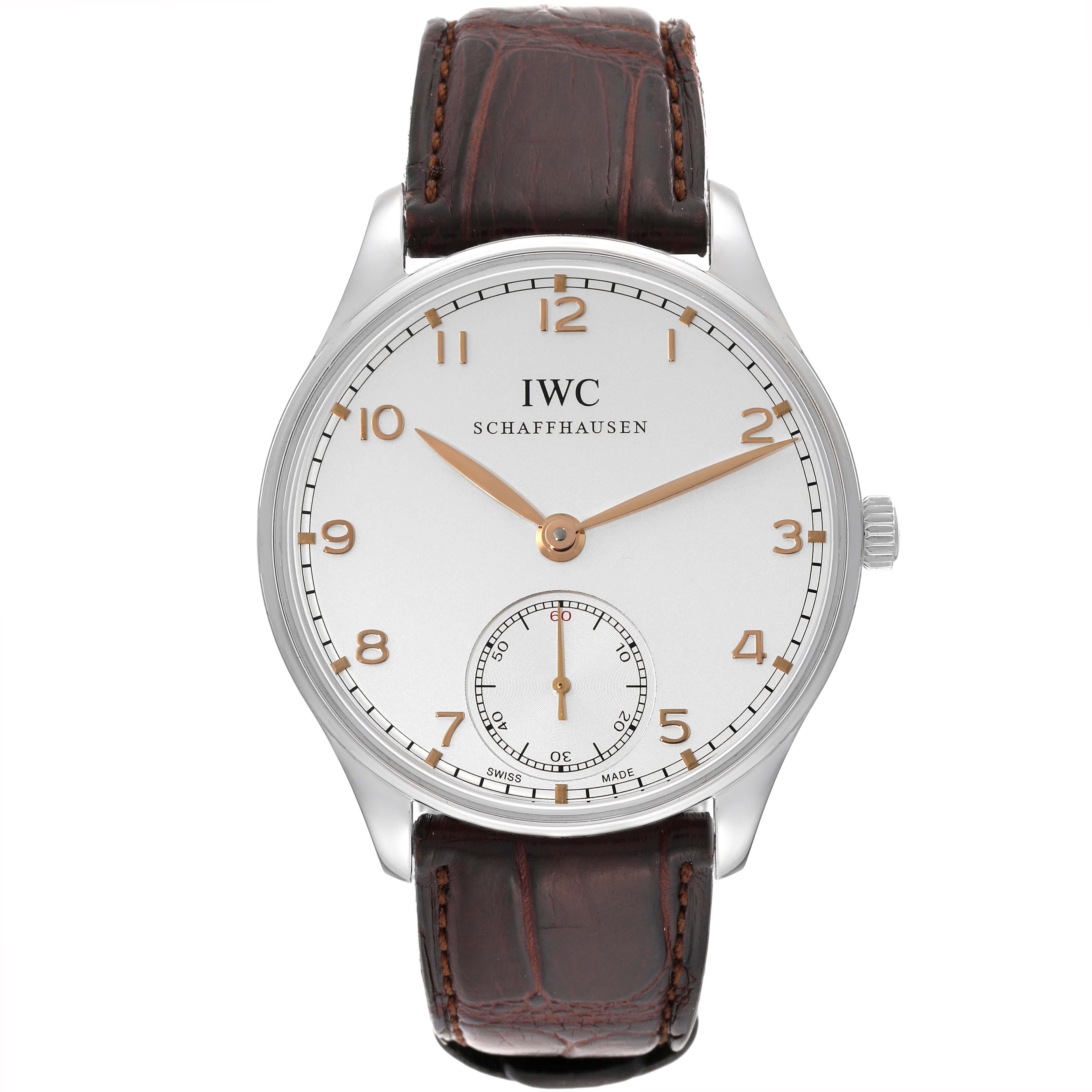 IWC Portuguese Silver Dial Manual Steel Mens Watch IW545408 For Sale 2