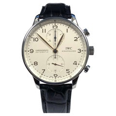 Montre-bracelet chronographe automatique portugaise IWC en acier, automatique