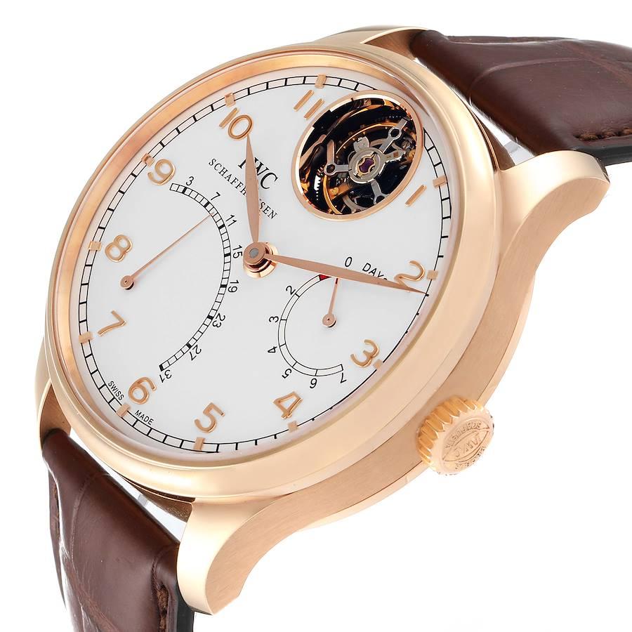 IWC Portugiesische Tourbillon Mystere Retrograde Roségold Uhr IW504402 Box-Karte im Angebot 1