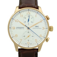IWC Portugueser 18K Rose Gold Arabic Silver Dial Automatic Men's Watch IW371480