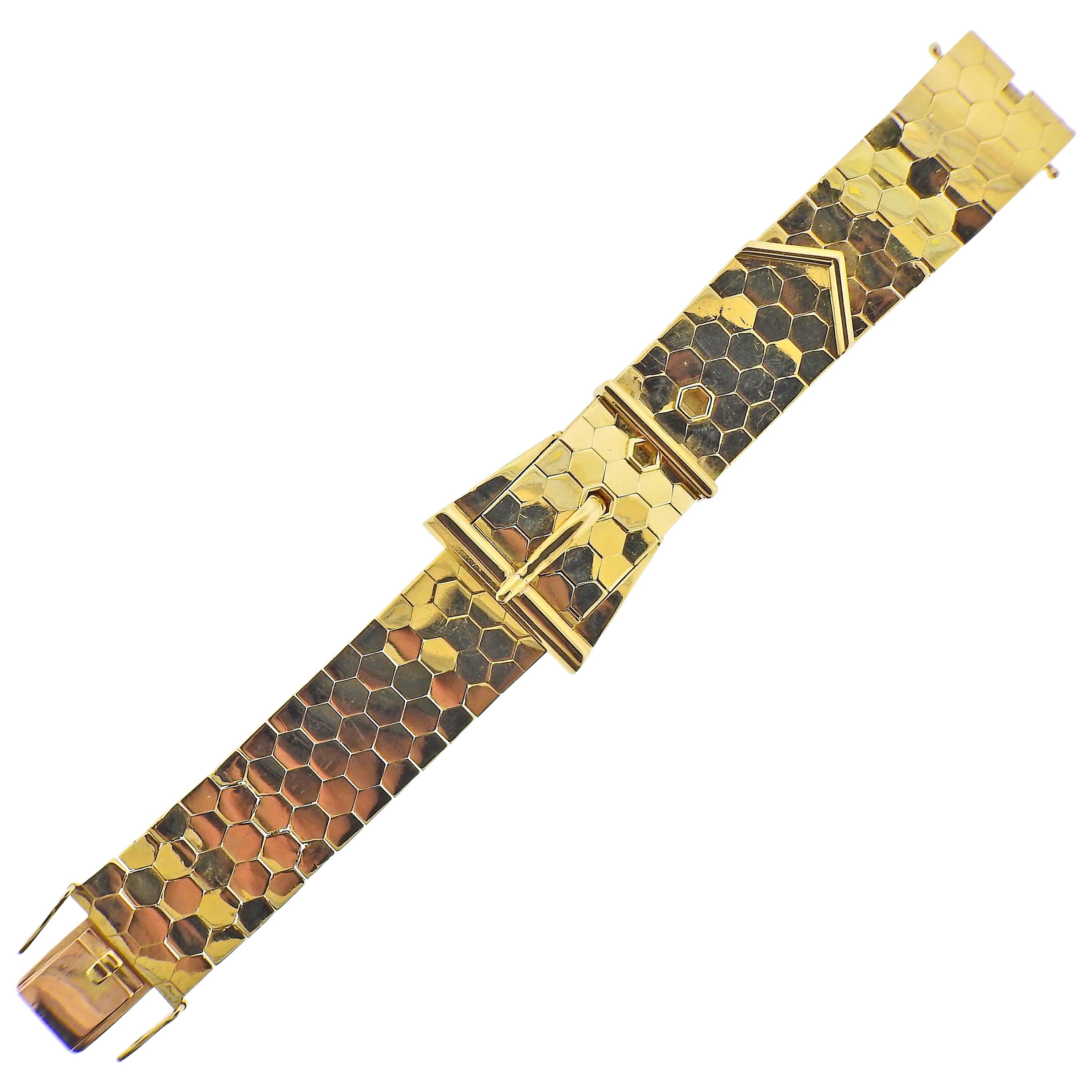 IWC Retro Gold Buckle Honeycomb Bracelet Watch For Sale