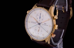 IWC Montre-bracelet portugaise Chronographe Rattrapante à remontage manuel en or rose