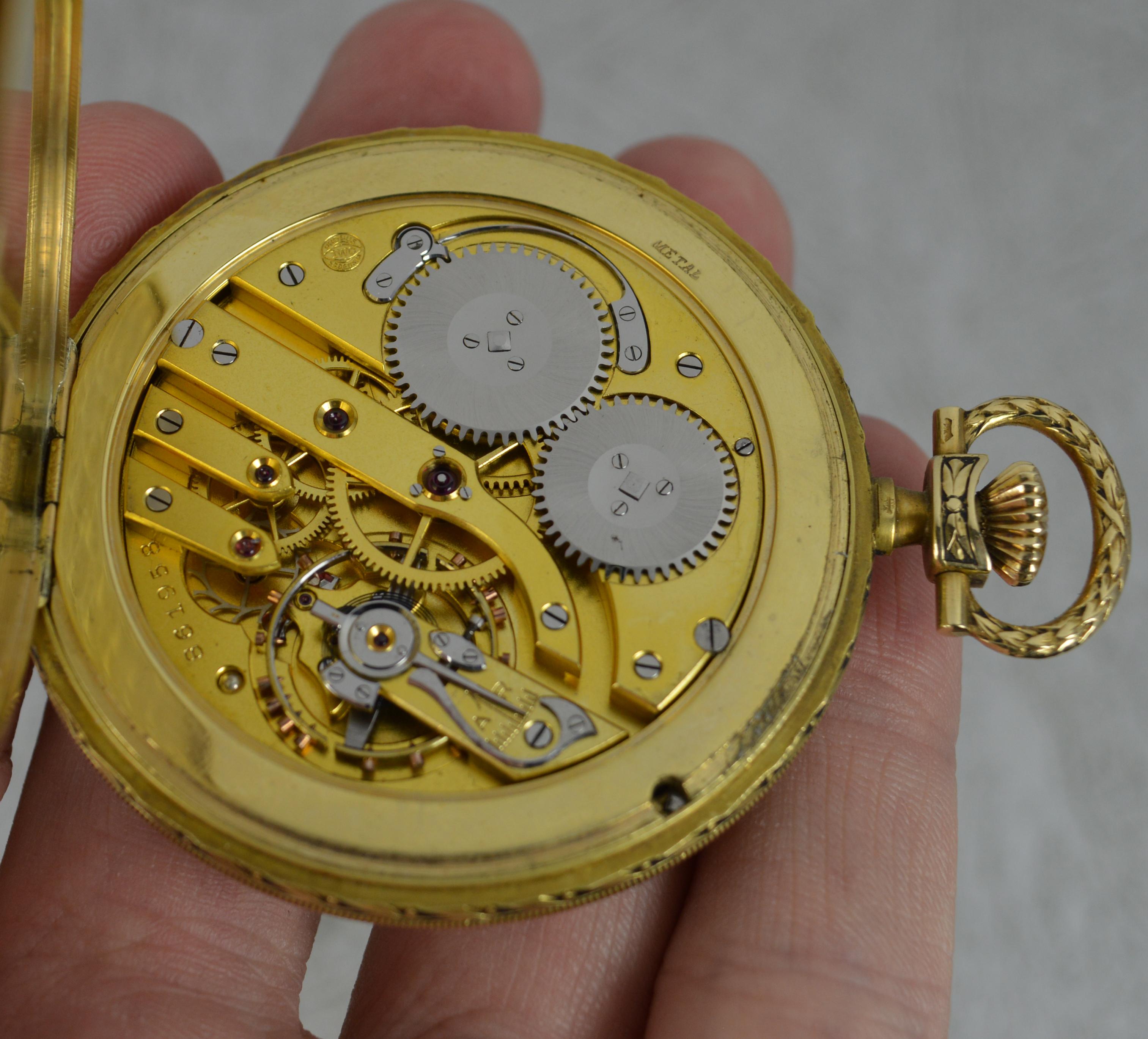 IWC Schaffhausen Art Deco Solid 14 Carat Gold Pocket Watch, Working 3