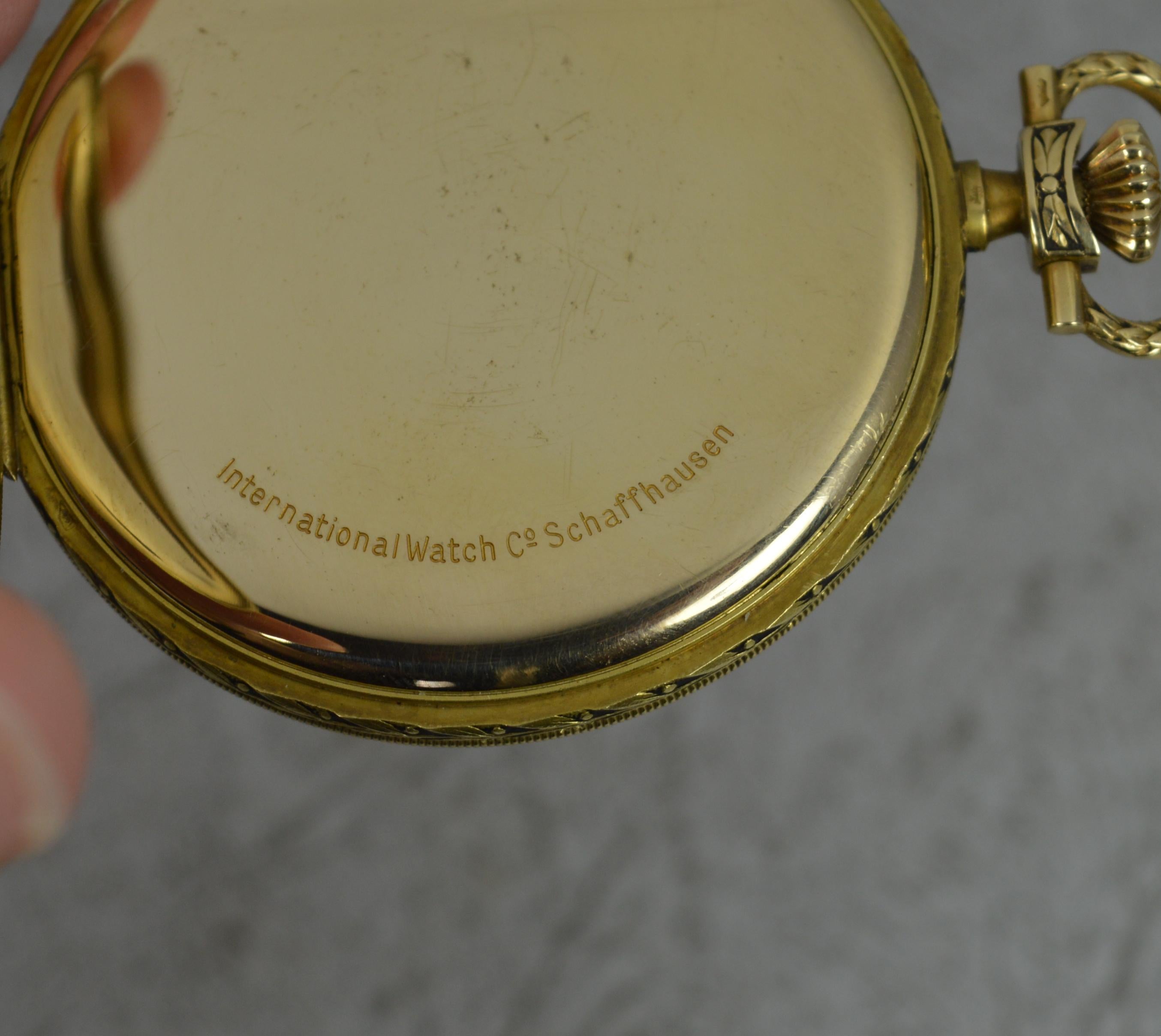 IWC Schaffhausen Art Deco Solid 14 Carat Gold Pocket Watch, Working In Good Condition In St Helens, GB