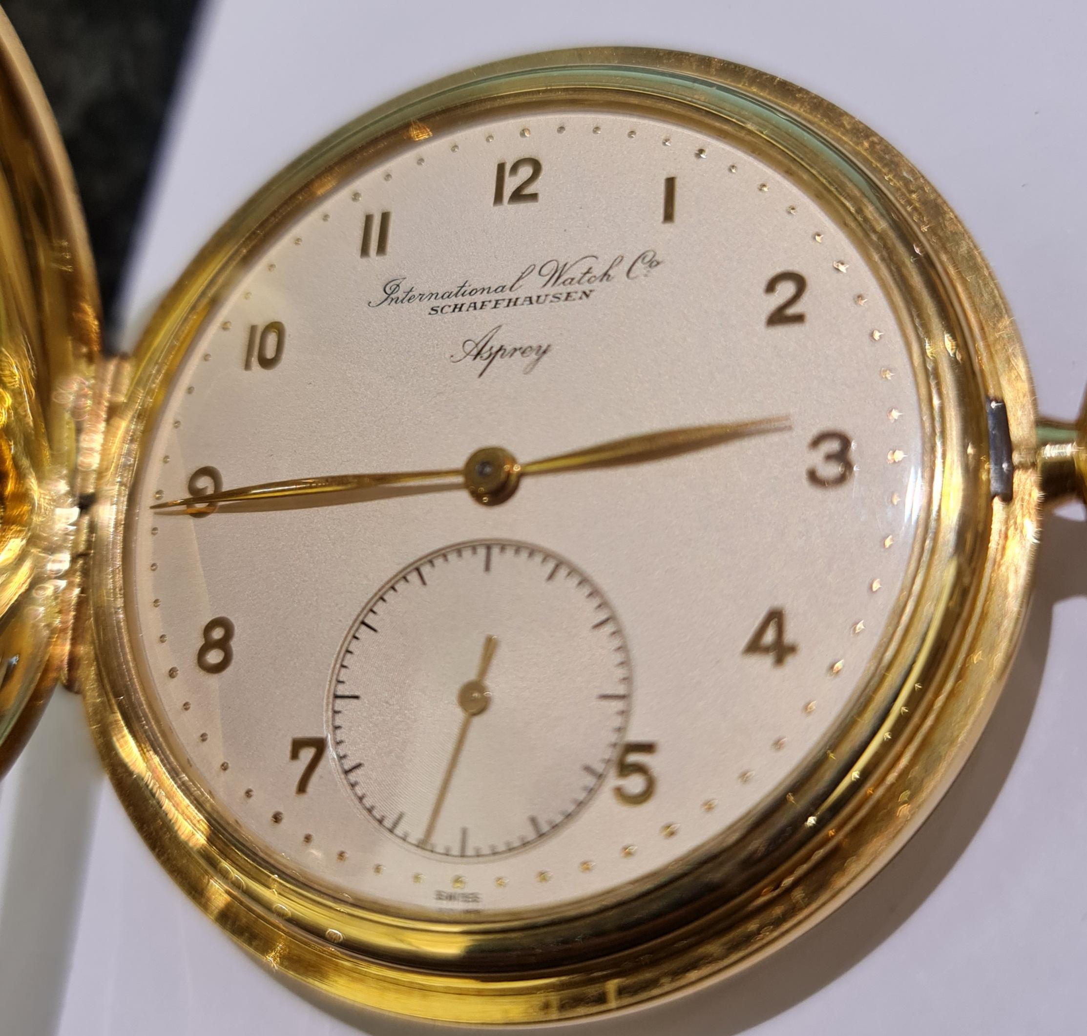 IWC Schaffhausen Asprey Savonette/Hunting Case Pocket Watch 18 Kt Gold For Sale 7