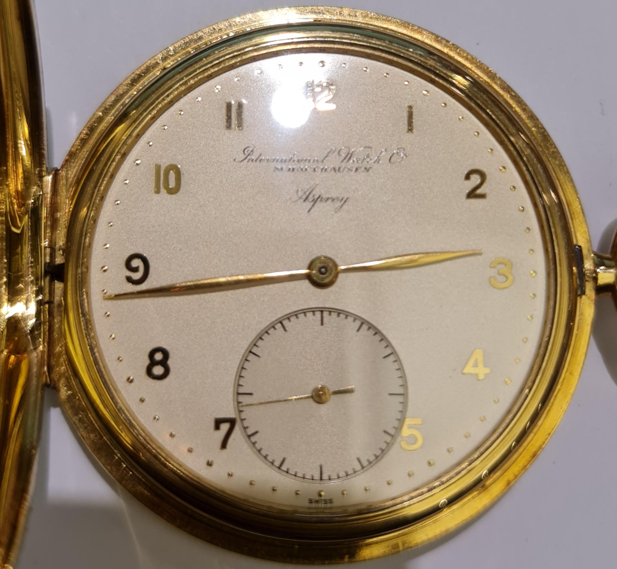 IWC Schaffhausen Asprey Savonette/Hunting Case Pocket Watch 18 Kt Gold For Sale 8