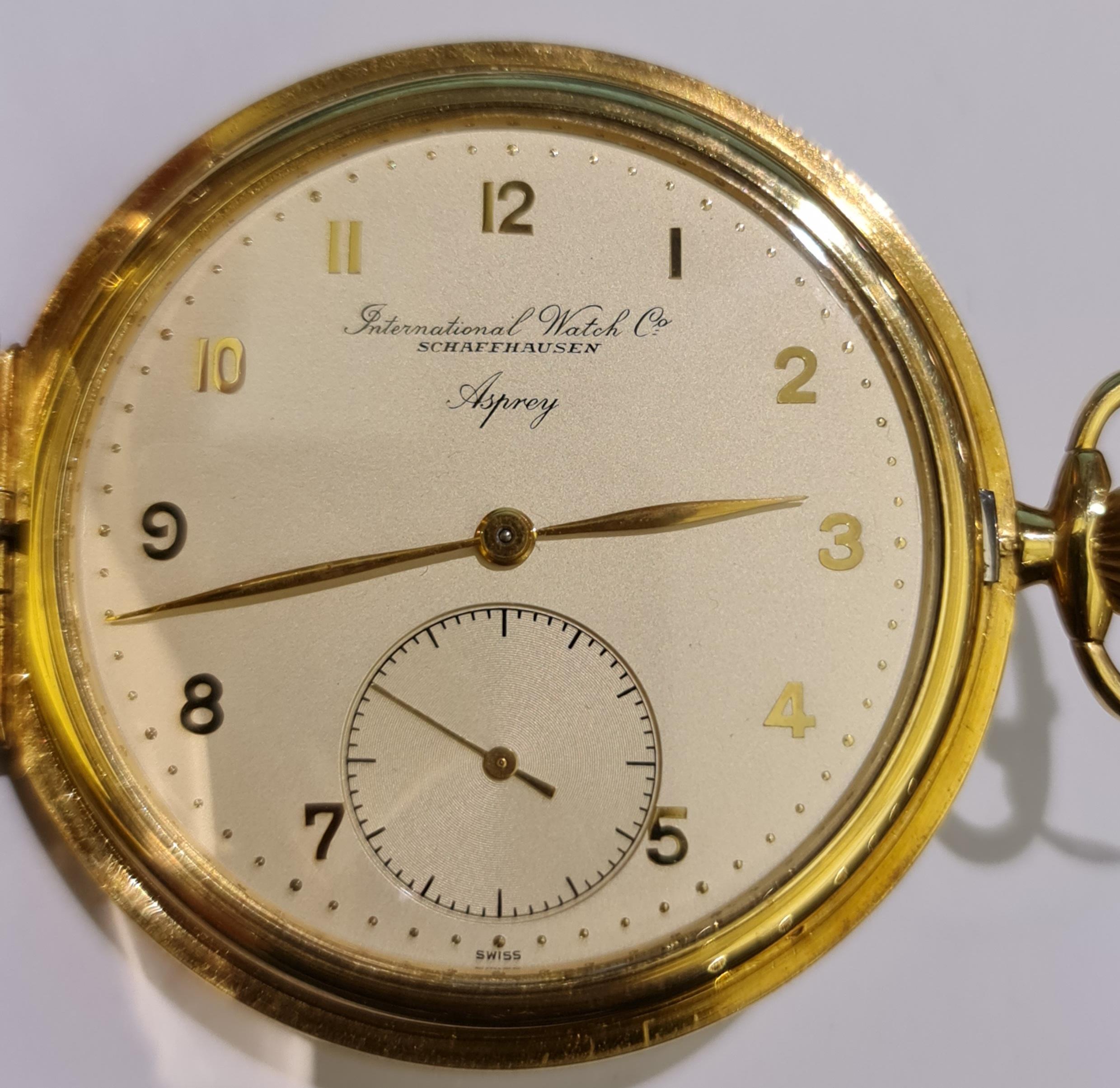 IWC Schaffhausen Asprey Savonette/Hunting Case Pocket Watch 18 Kt Gold For Sale 9