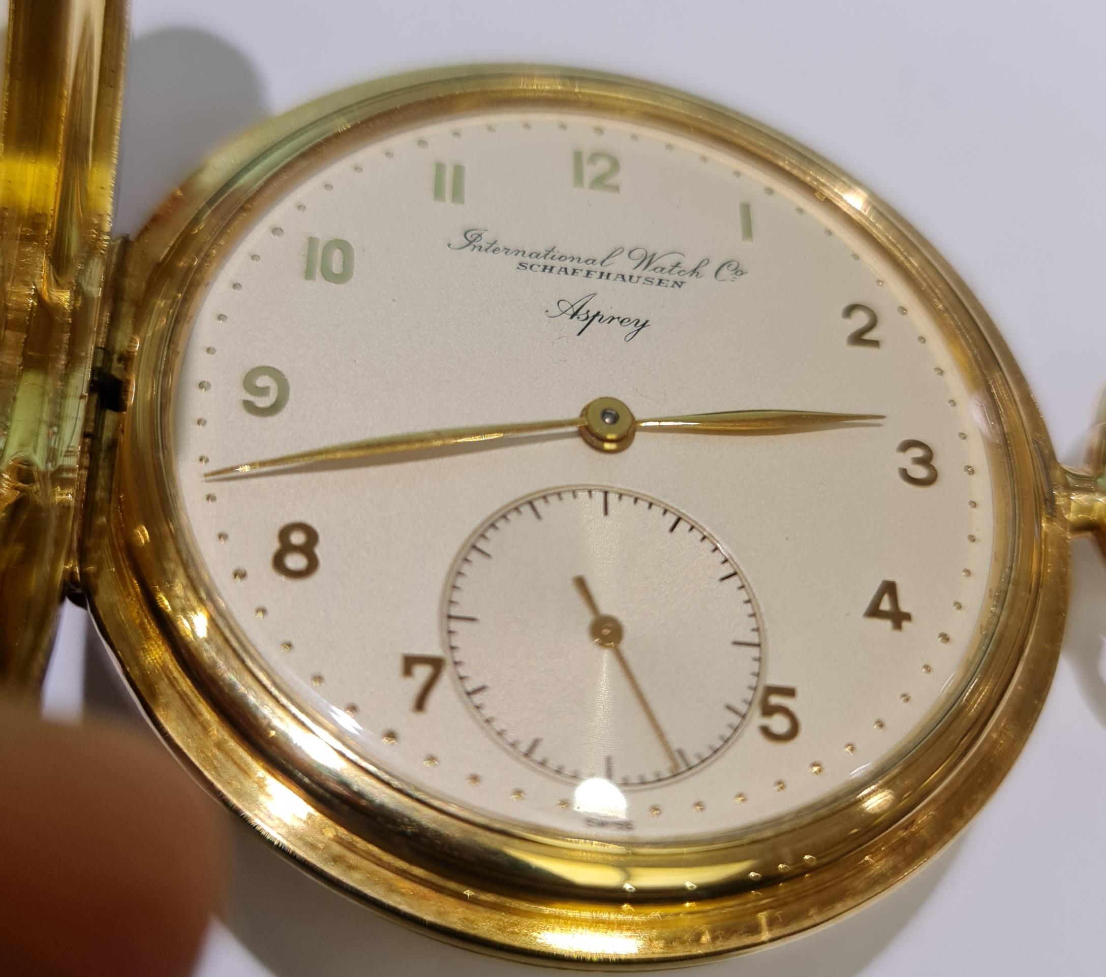 IWC Schaffhausen Asprey Savonette/Hunting Case Pocket Watch 18 Kt Gold For Sale 10