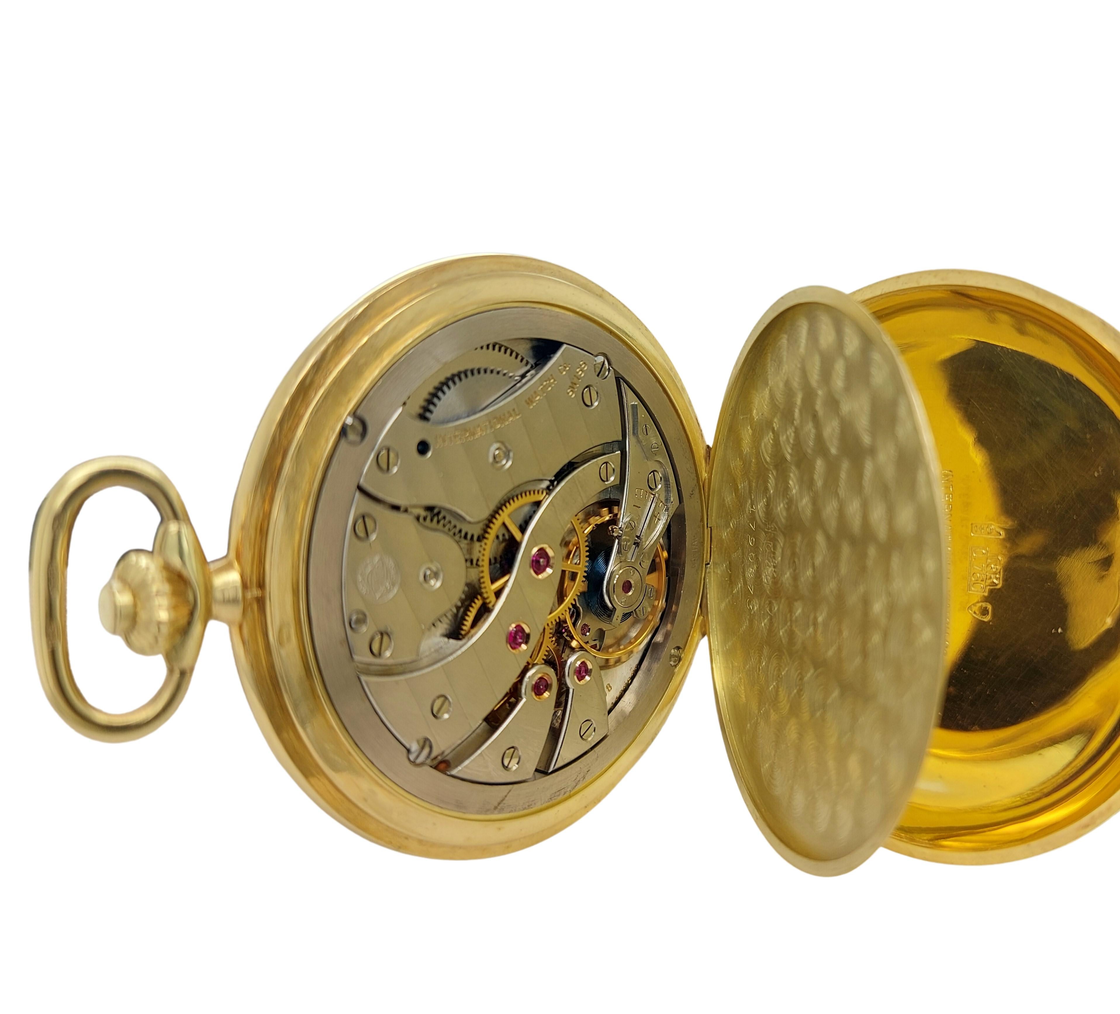 Women's or Men's IWC Schaffhausen Asprey Savonette/Hunting Case Pocket Watch 18 Kt Gold For Sale