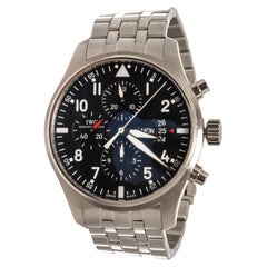 IWC Schaffhausen Black Silver Pilot Fliegeruhr Chronograph Watch