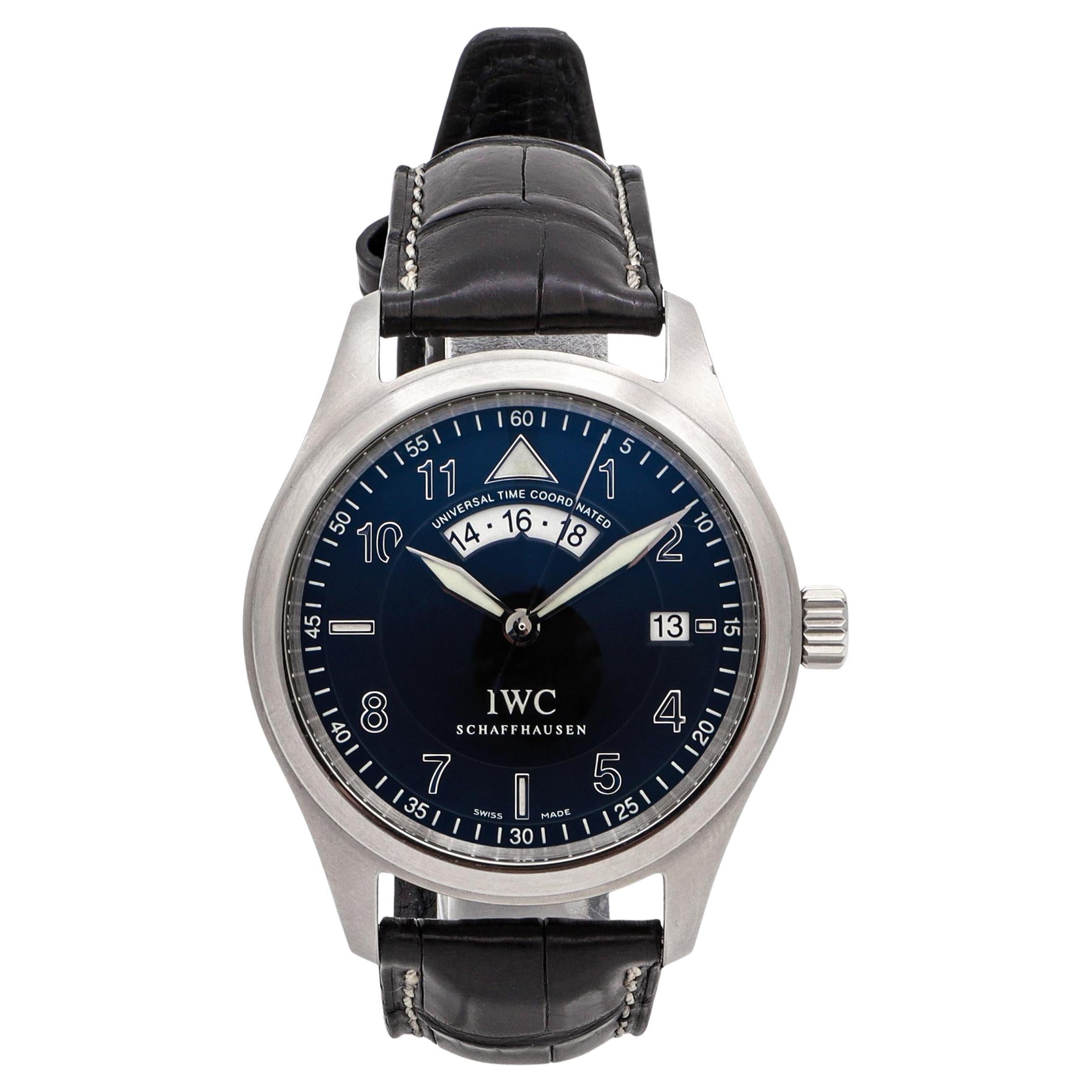 Reloj automático de caballero IWC Schaffhausen Pilot Spitfire UTC de acero inoxidable en venta