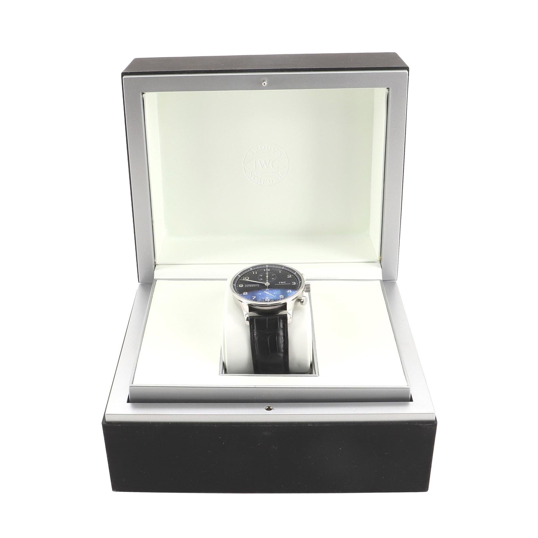 This item can only be shipped within the United States.

Estimated Retail Price: $7,950
Condition: Excellent. Minor wear throughout.
Accessories: Box, Authenticity Card
Measurements: Case Size/Width: 41mm, Watch Height: 13mm, Band Width: 20mm, Wrist