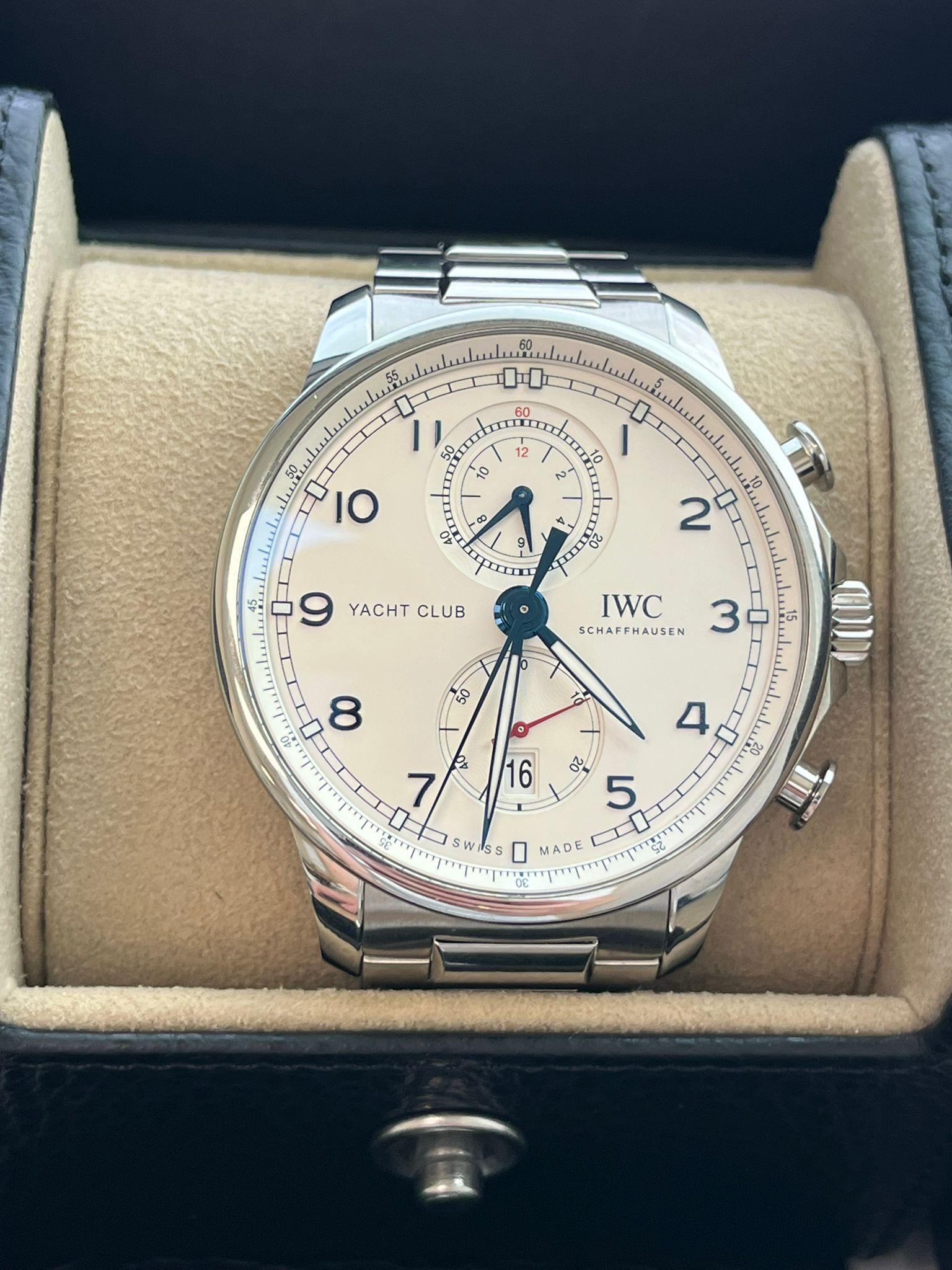 Women's or Men's IWC Schaffhausen Portugieser Yacht Club Chronograph 44mm Watch IW390702 For Sale