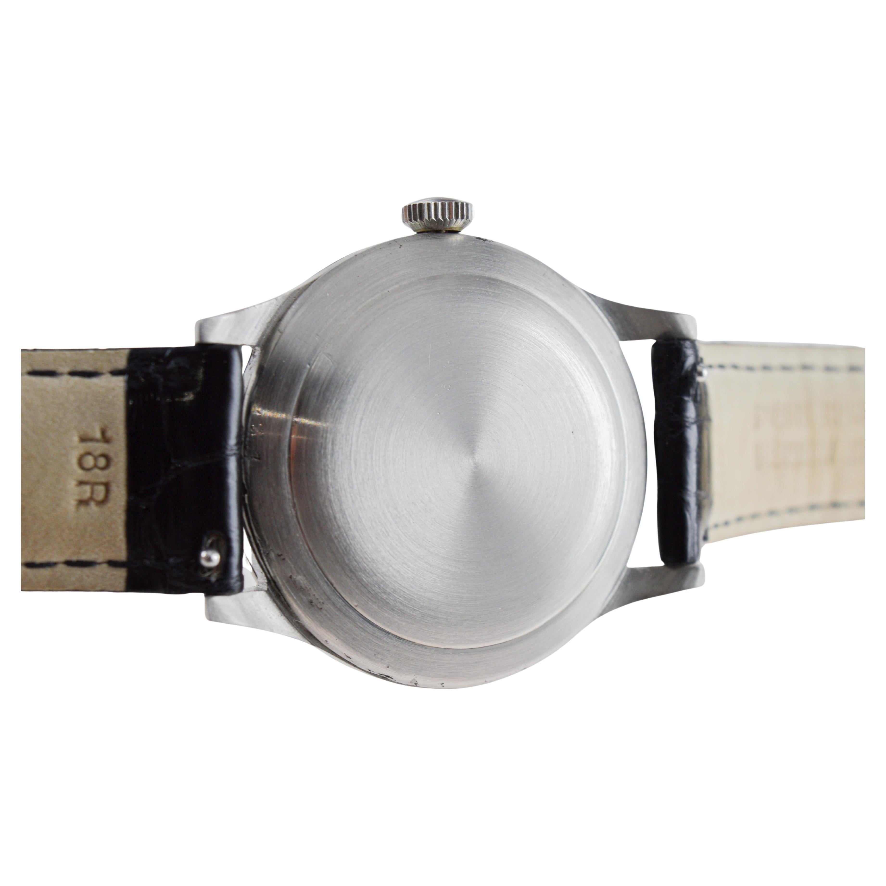 I.W.C. Schaffhausen Steel High Grade Automatic Watch, circa 1940s en venta 6