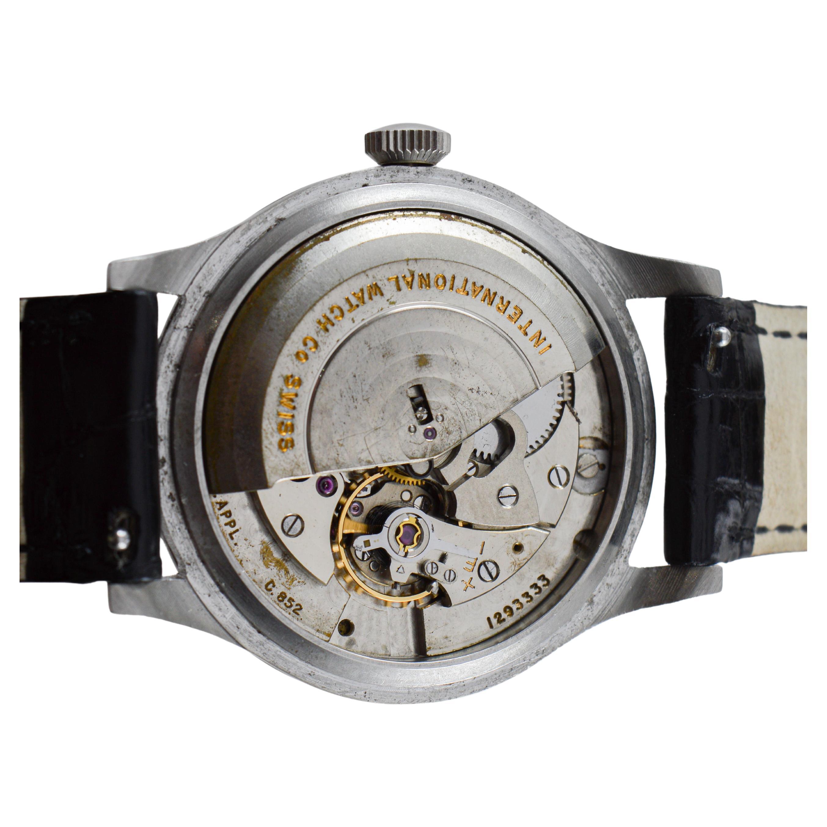 I.W.C. Schaffhausen Steel High Grade Automatic Watch, circa 1940s en venta 9