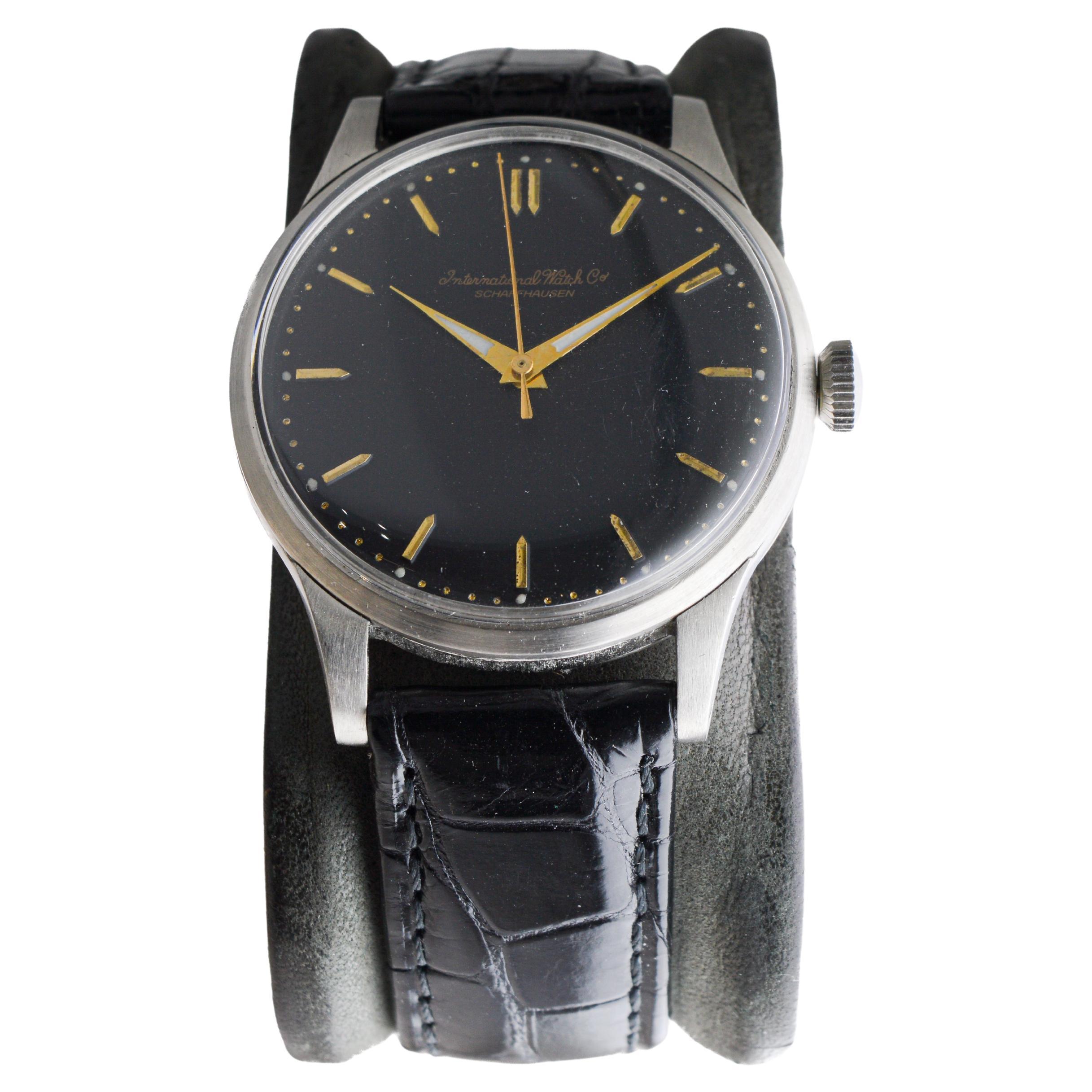 I.W.C. Schaffhausen Steel High Grade Automatic Watch, circa 1940s en Excelente estado para la venta en Long Beach, CA