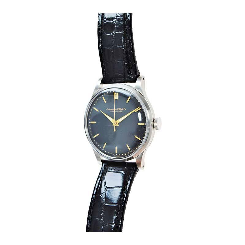 Art Deco I.W.C. Schaffhausen Steel High Grade Automatic Watch, circa 1940s For Sale