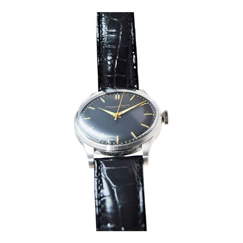 I.W.C. Schaffhausen Steel High Grade Automatic Watch, circa 1940s In Excellent Condition In Long Beach, CA