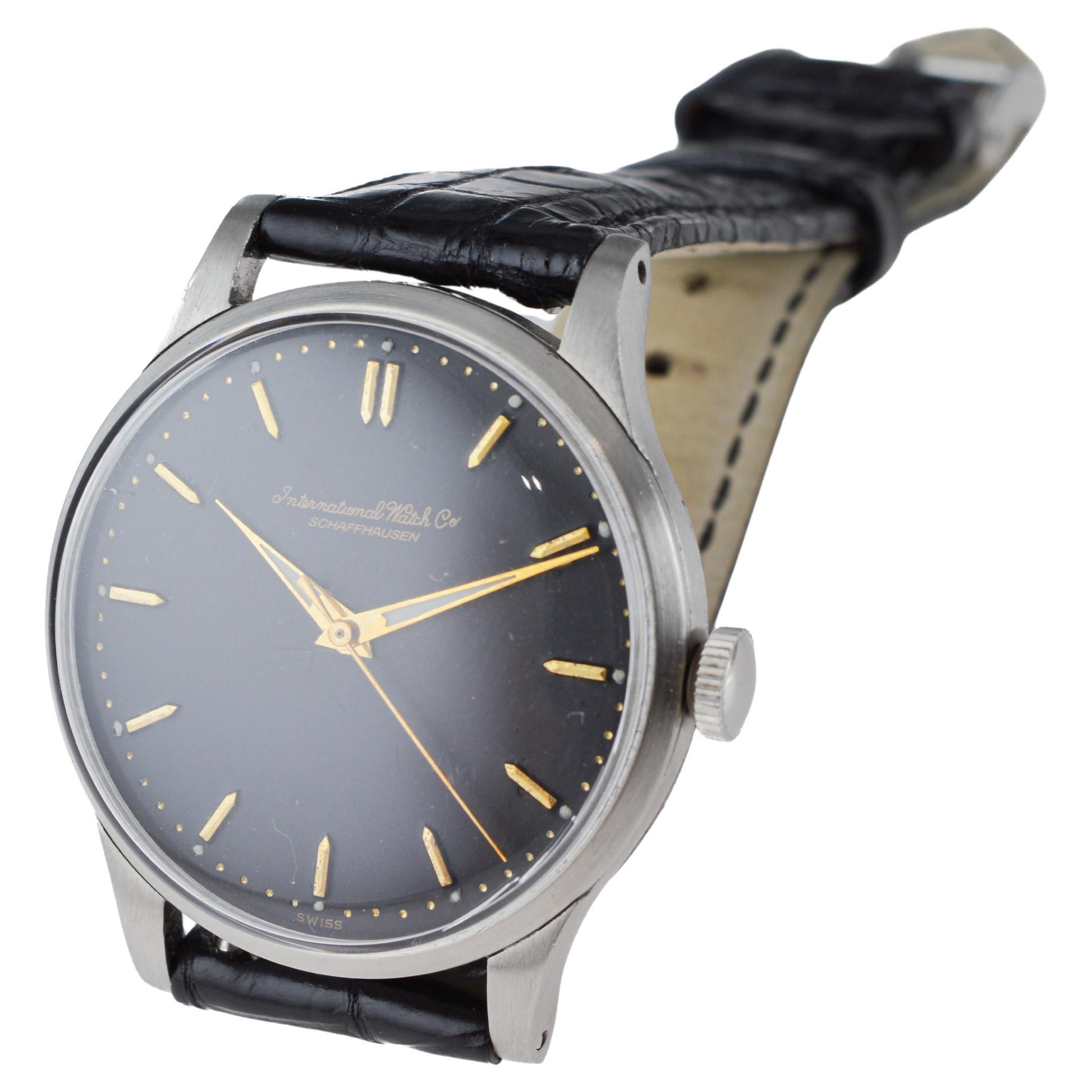 I.W.C. Schaffhausen Steel High Grade Automatic Watch, circa 1940s en venta 4