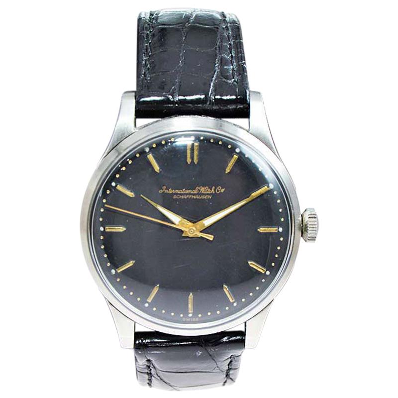 I.W.C. Schaffhausen Steel High Grade Automatic Watch, circa 1940s For Sale