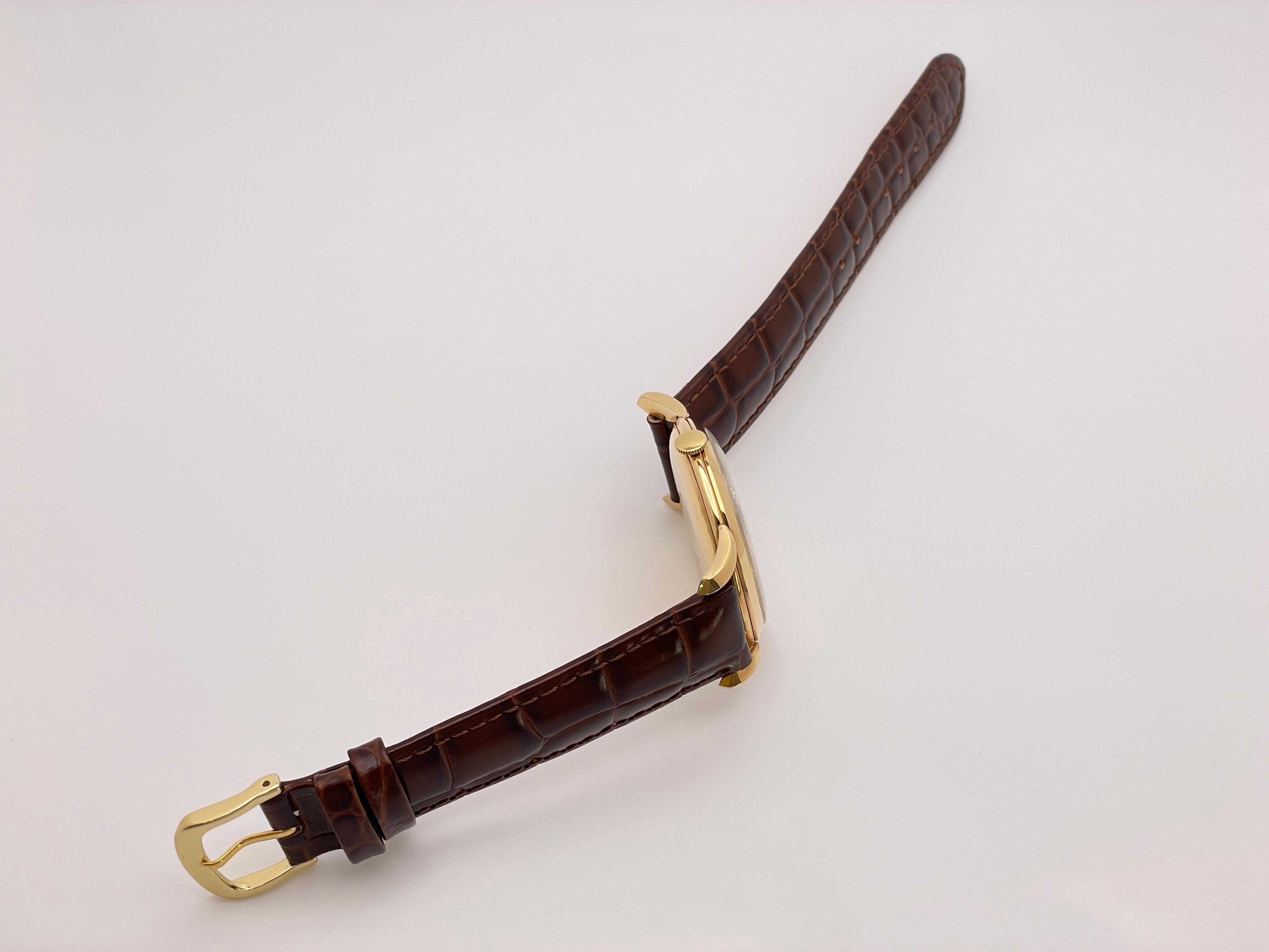 IWC Schaffhausen Vintage 18K Yellow Gold Watch Leather Band For Sale 8
