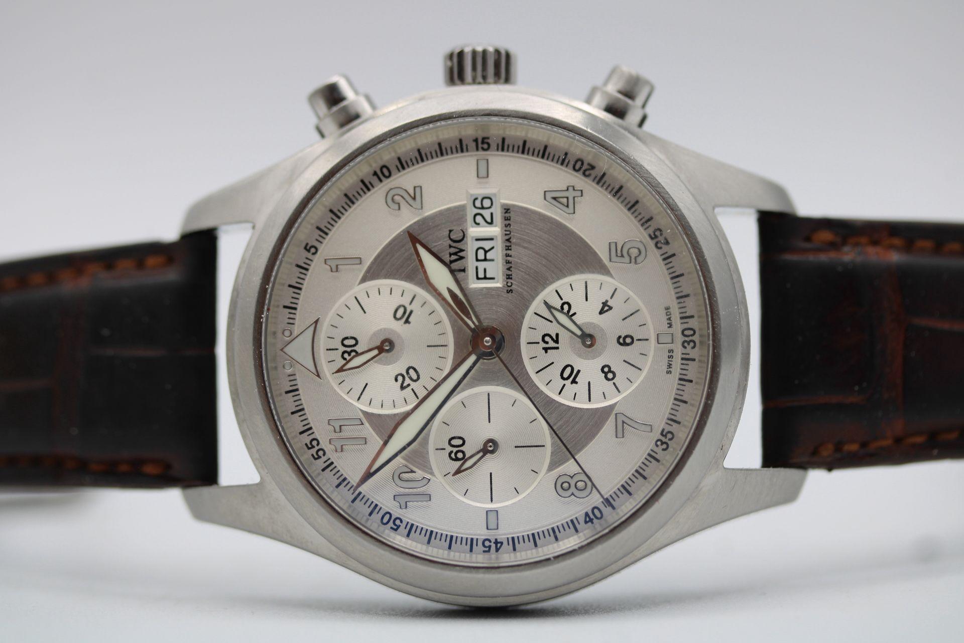 Cronografo IWC Spitfire IW371702  42mm  Quadrante Silver  Scatola e documenti  2008 in vendita 2