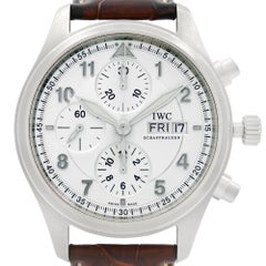 IWC Spitfire Pilot Chronograph Steel Silver Dial Automatic Men's Watch IW371702