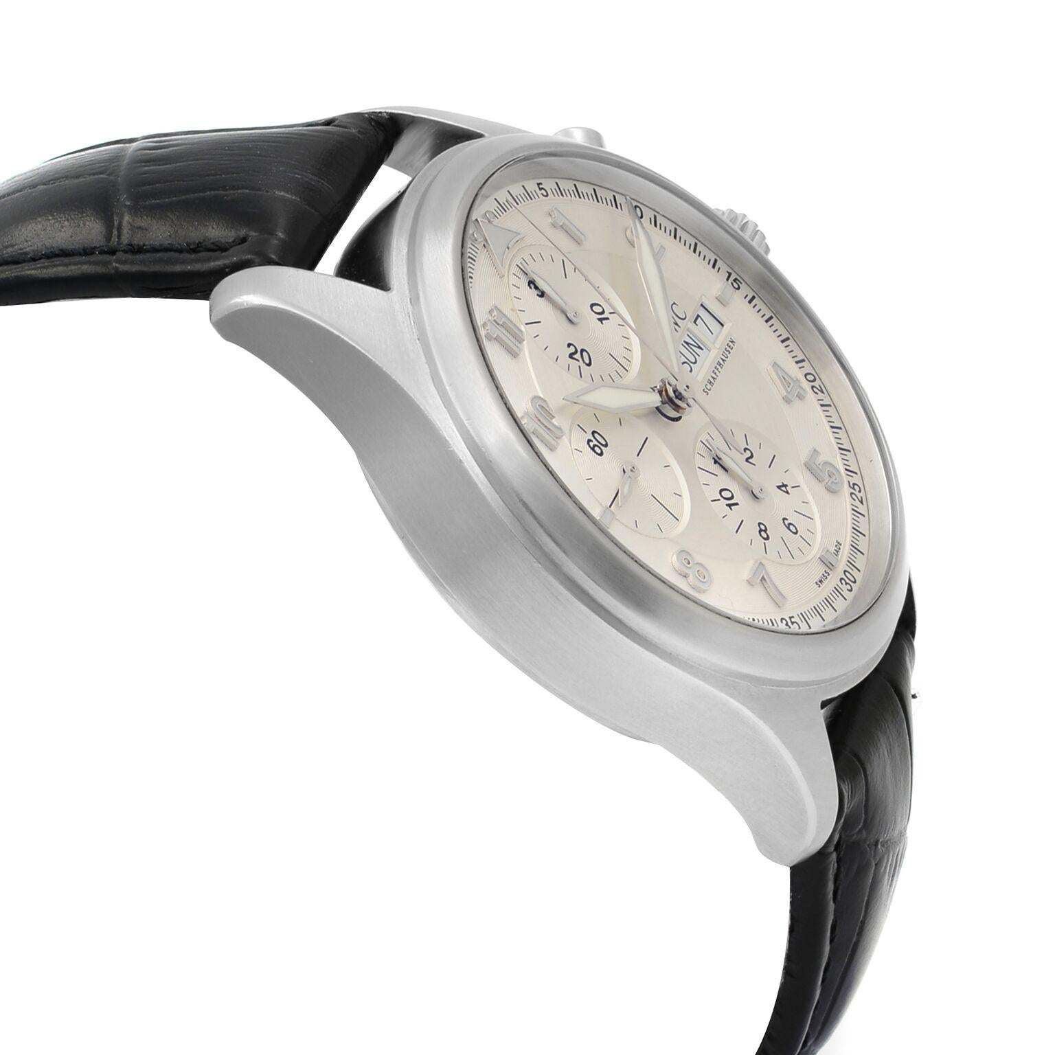 IWC Spitfire Pilot Chronograph Steel Silver Dial Automatic Men's Watch IW371702 1