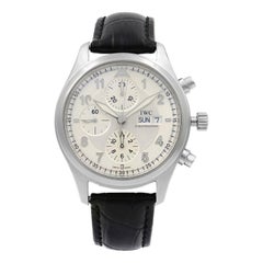 Used IWC Spitfire Pilot Chronograph Steel Silver Dial Automatic Men's Watch IW371702