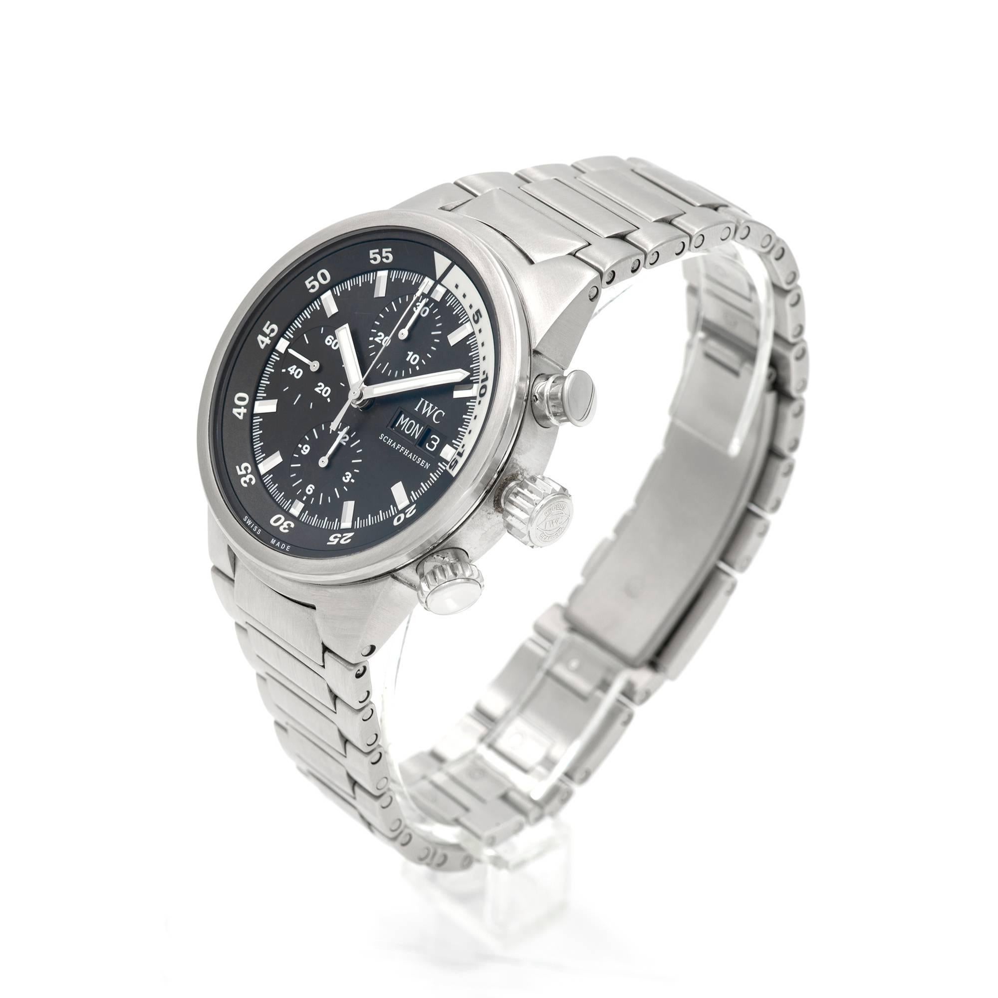 Women's or Men's IWC Stainless Steel Aquatimer Chronograph Automatic Wristwatch
