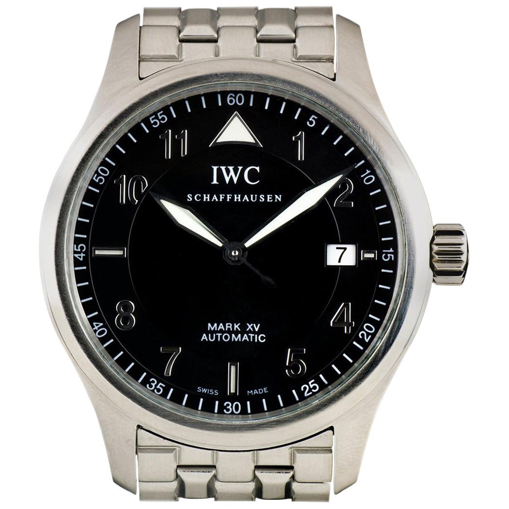 IWC Stainless Steel Black Dial Pilots XV Automatic Wristwatch Ref IW325307  at 1stDibs | iwc pilot, iwc portuguese, iwc portifino