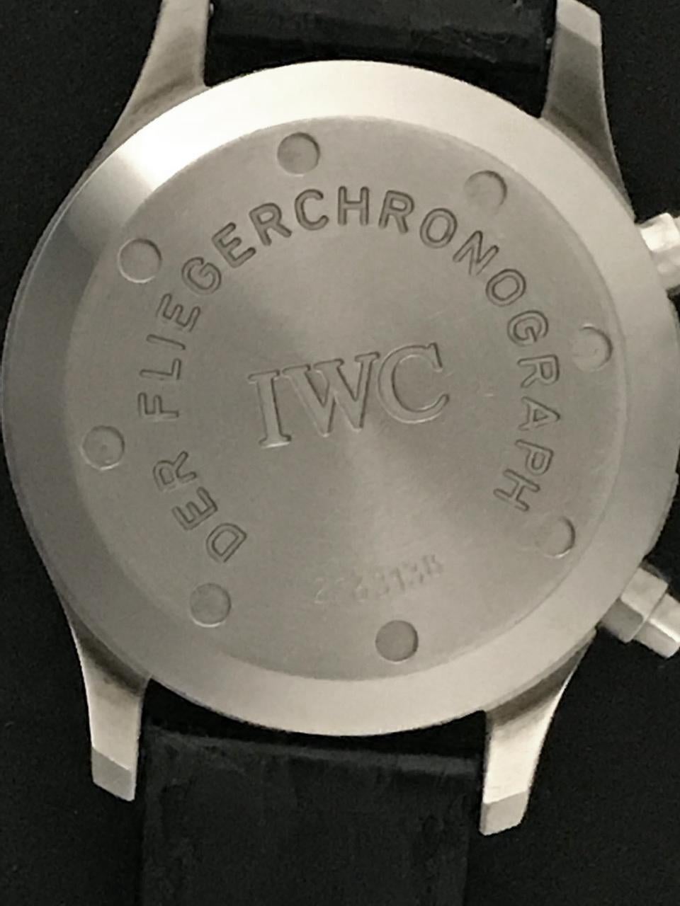Contemporary IWC Stainless Steel Der Flieger Classic Pilot Chronograph Quartz Wristwatch