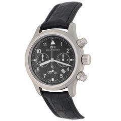 IWC Stainless Steel Der Flieger Classic Pilot Chronograph Quartz Wristwatch