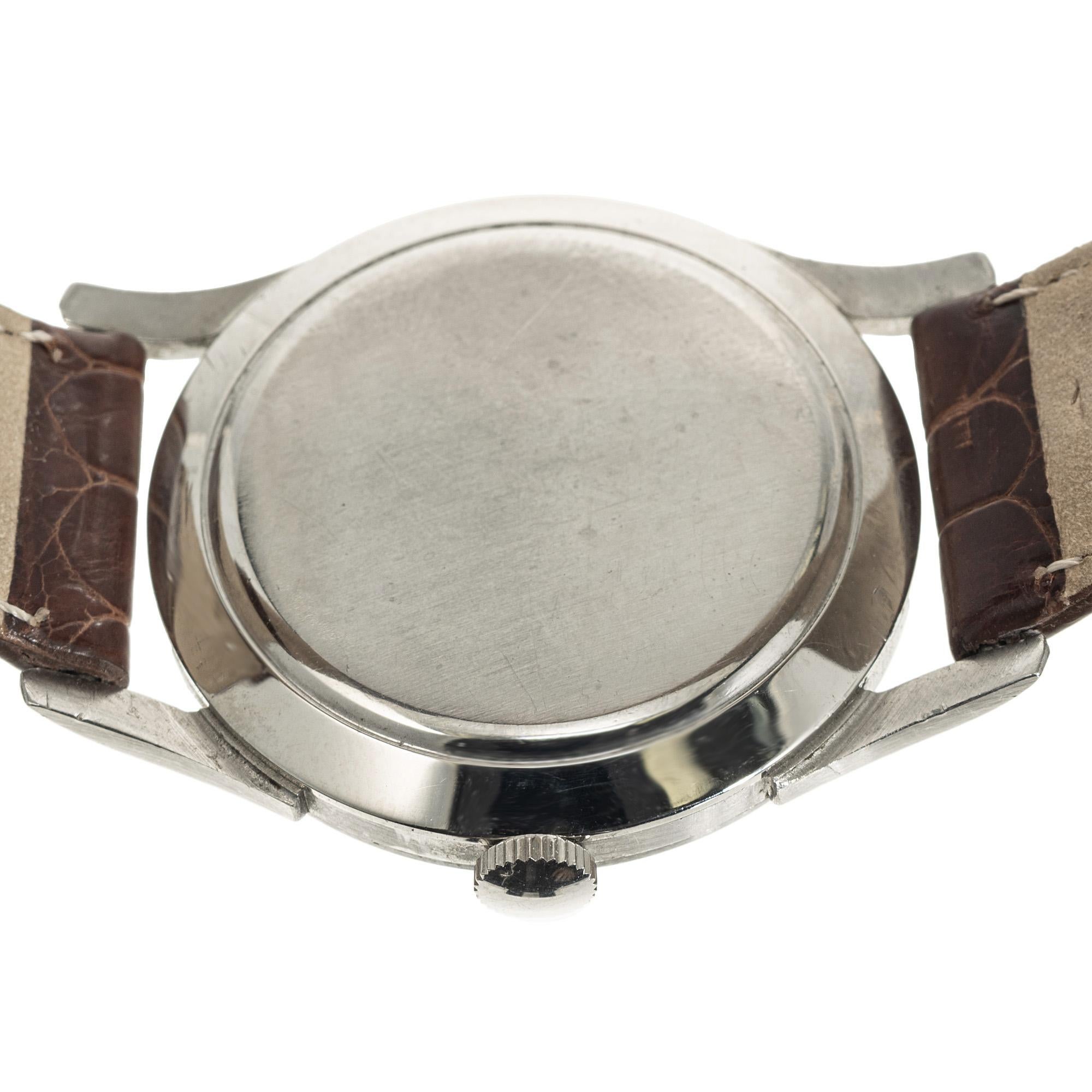 IWC Stainless Steel Men's Wristwatch Circa 1940's For Sale 1