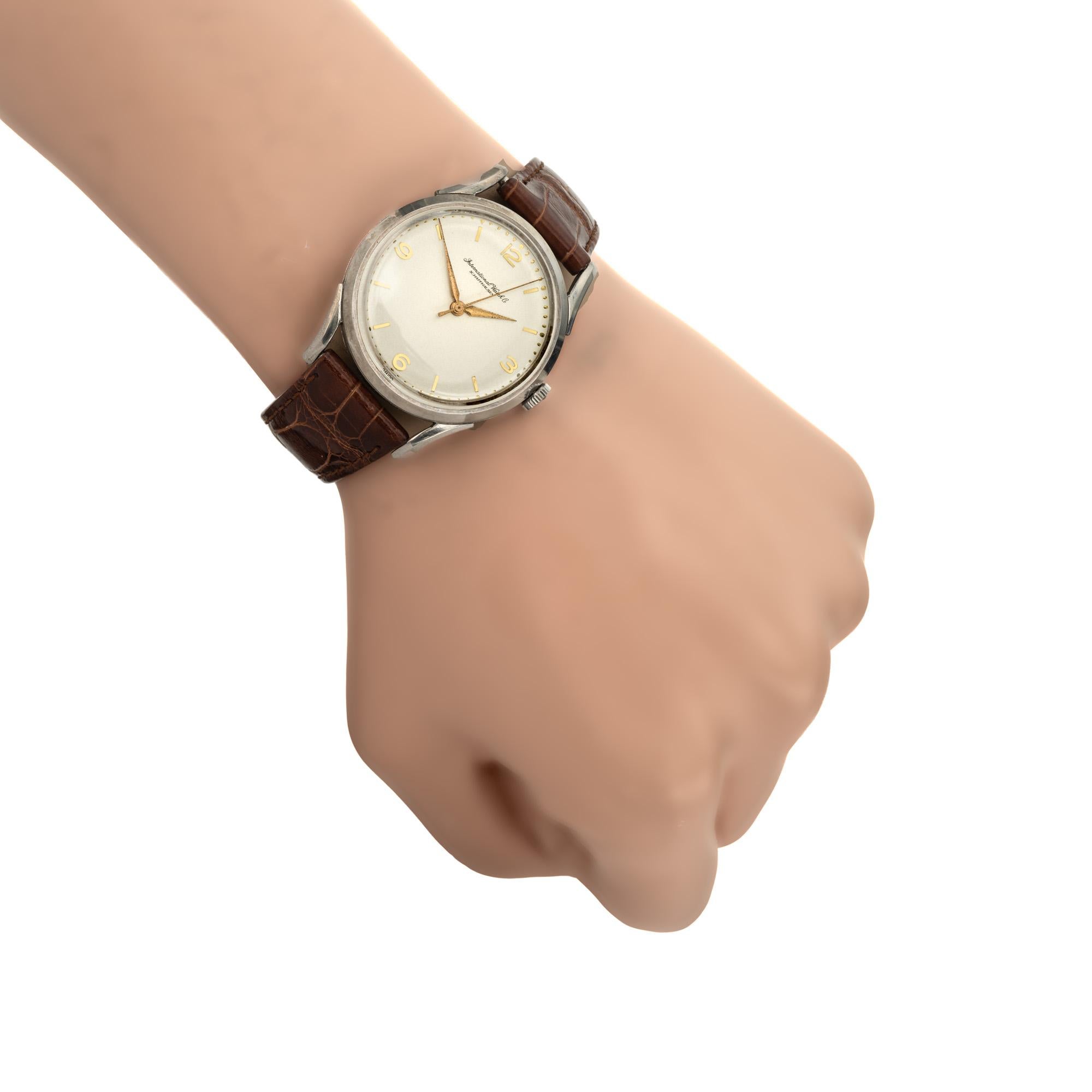 IWC Stainless Steel Men's Wristwatch Circa 1940's For Sale 2