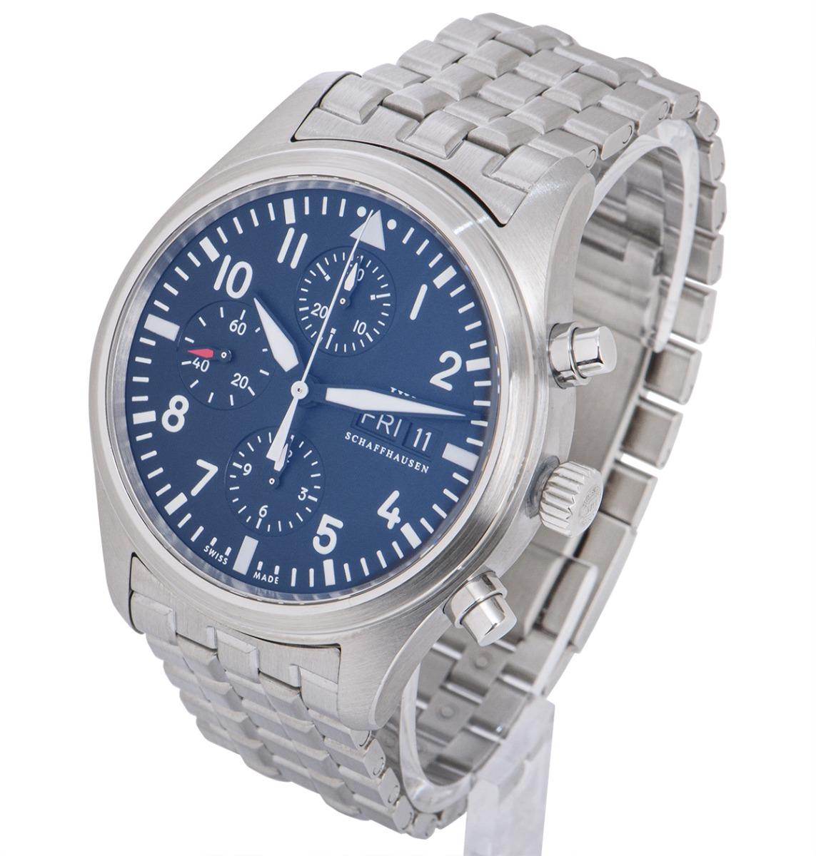 IWC Stainless Steel Pilot s Watch Chronograph IW371704 at 1stDibs
