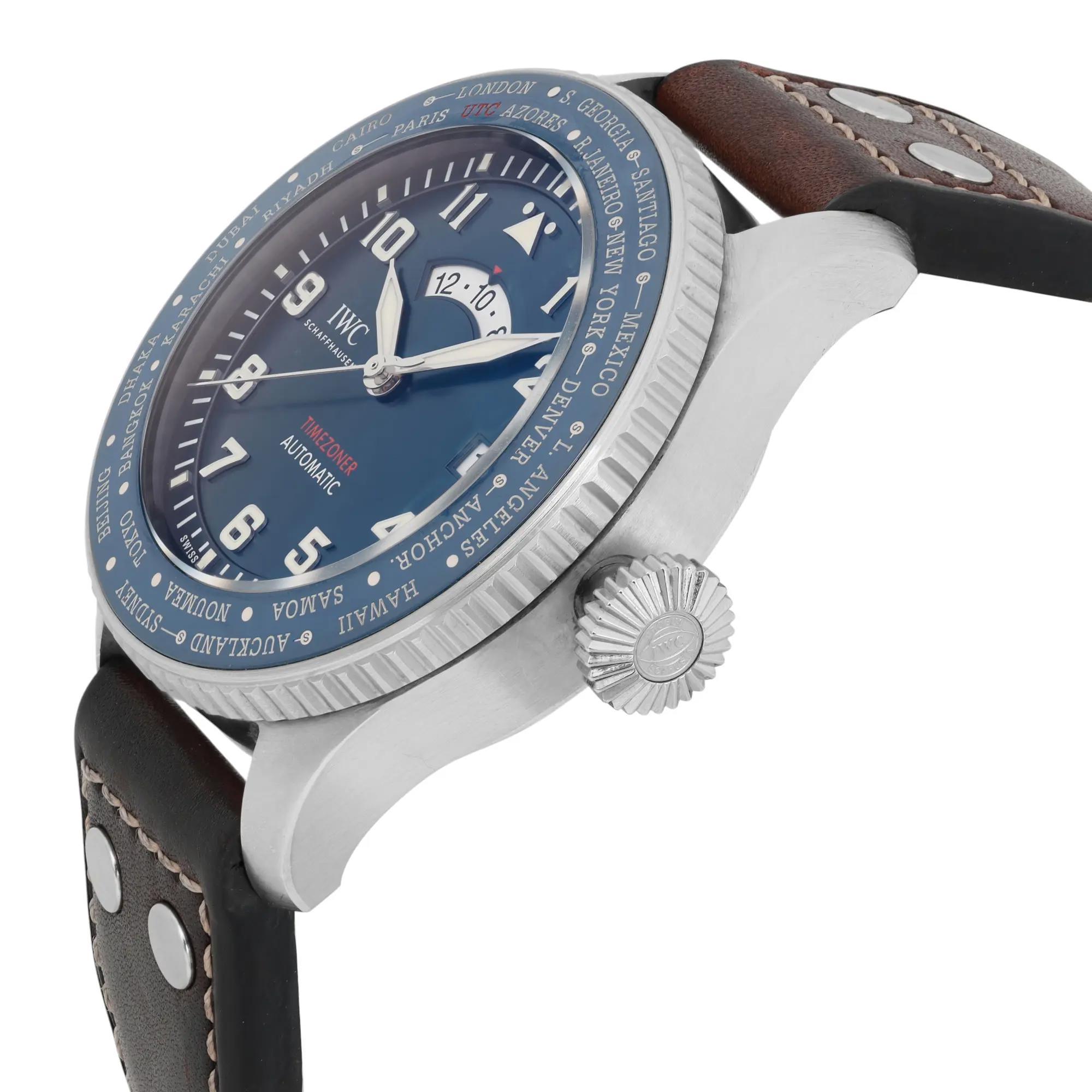 IWC Timezoner Le Petit Prince Edition Acier Cadran Bleu Hommes Montre limitée IW395503 Bon état - En vente à New York, NY