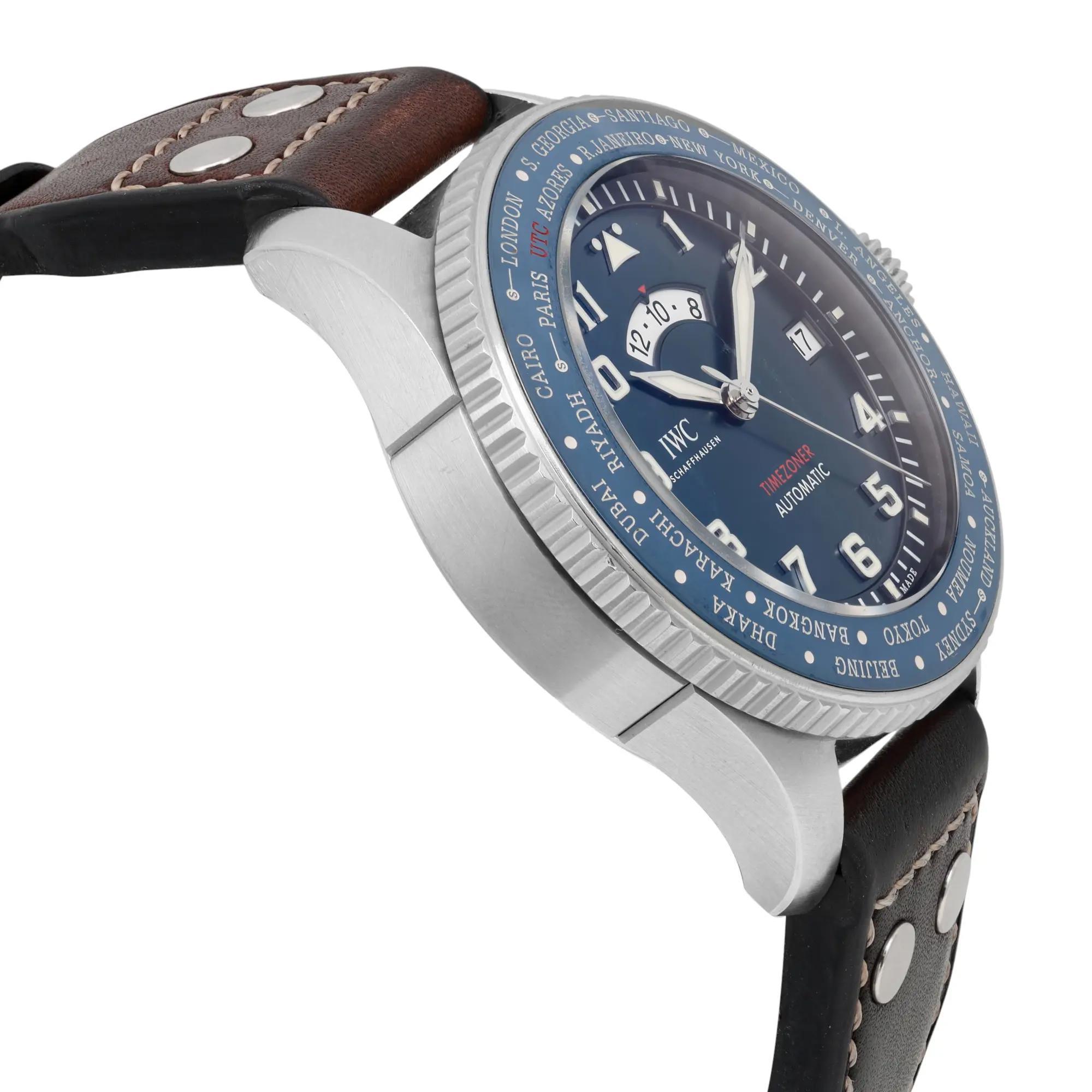 IWC Timezoner Le Petit Prince Edition Acier Cadran Bleu Hommes Montre limitée IW395503 Pour hommes en vente