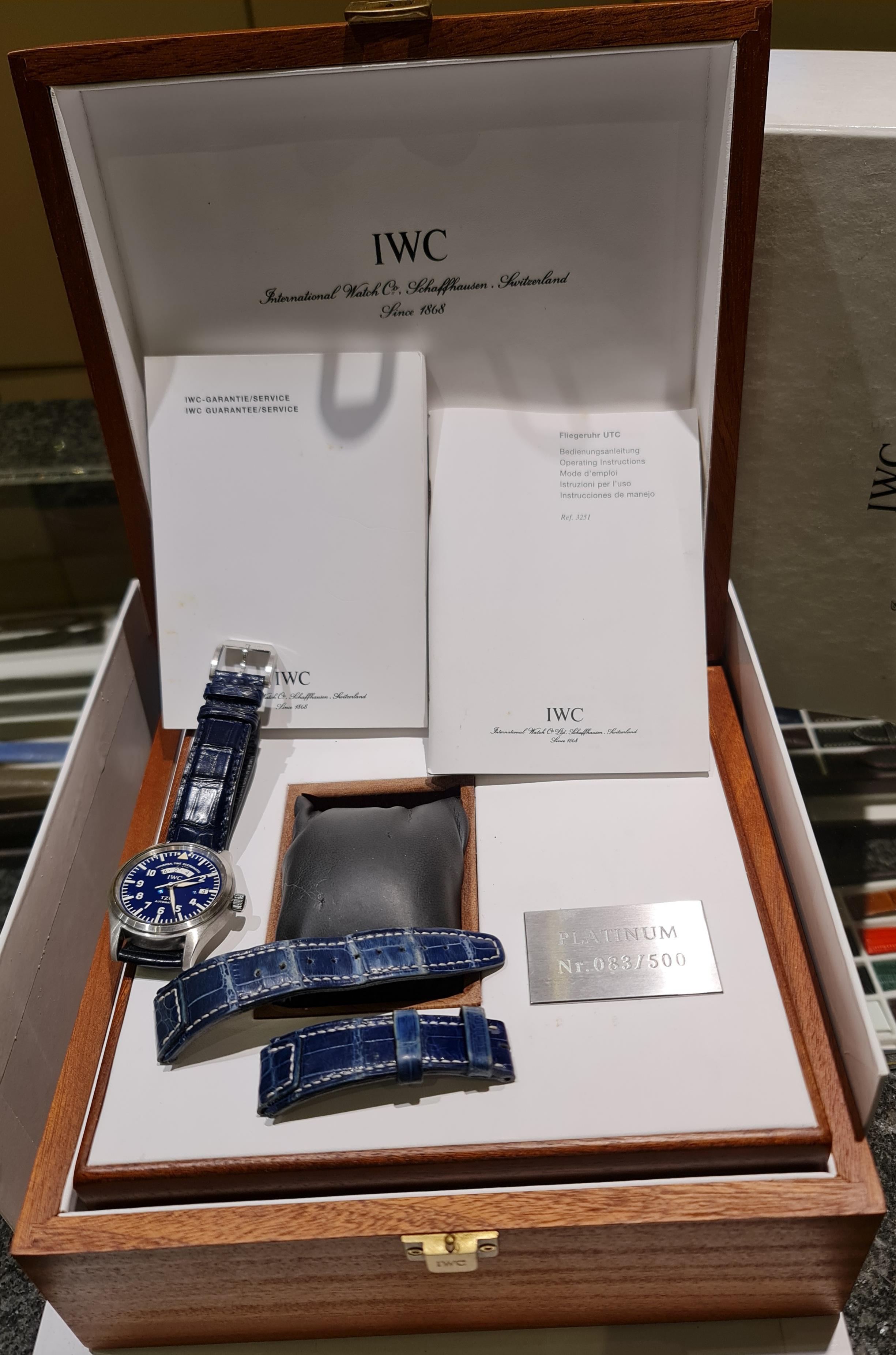 IWC TZC UTC Platin Limitierte Auflage GMT Fliegeruhr 3251-003 14