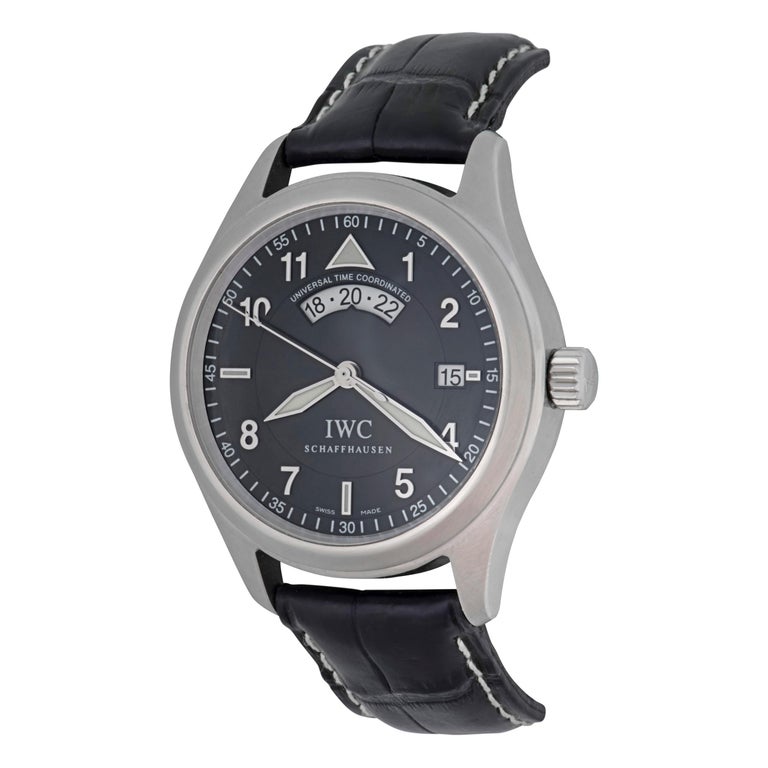 IWC UTC Universal Time Coordinated with 24 Hour Display Men's Wristwatch at 1stDibs