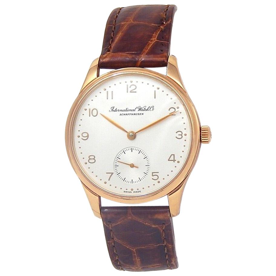 IWC Vintage 18 Karat Rose Gold Automatic Men's Watch For Sale