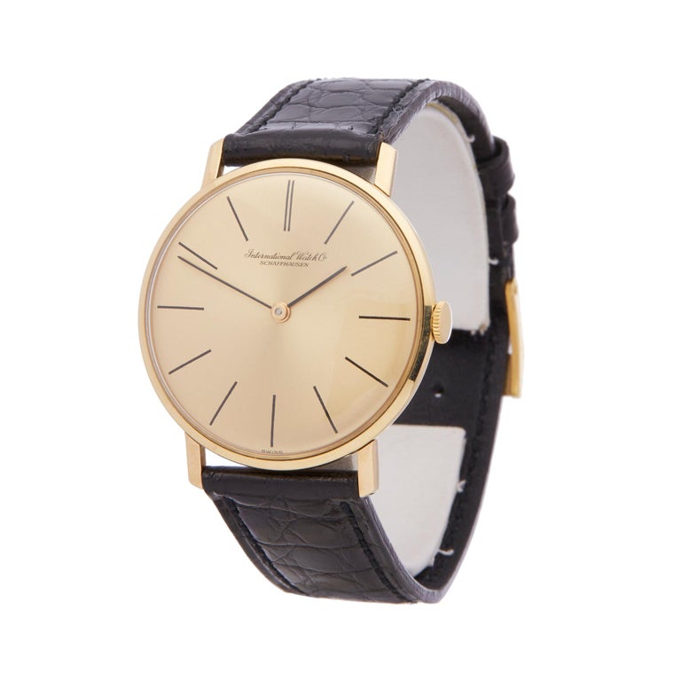 IWC Vintage 18 Karat Yellow Gold R1416 C422 Wristwatch at 1stDibs