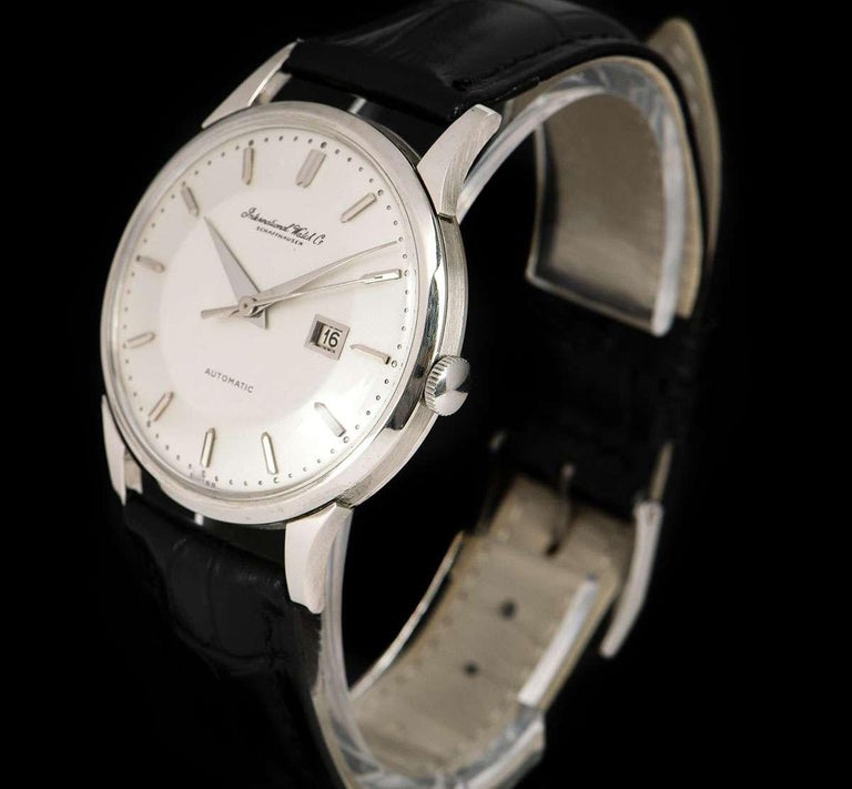 IWC Vintage Men's Dress Watch Platinum Silver Dial at 1stDibs
