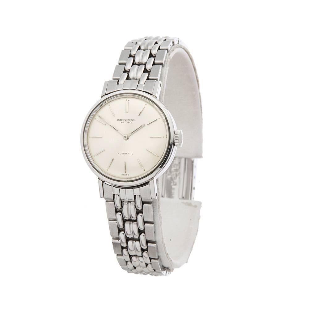 Ref: COM1279
Manufacturer: IWC
Model: Vintage
Model Ref: 
Age: 
Gender: Ladies
Complete With: Box Only
Dial: Silver Baton
Glass: Plexiglass
Movement: Automatic
Water Resistance: Not Recommended for Use in Water
Case: Stainless Steel
Buckle Material: