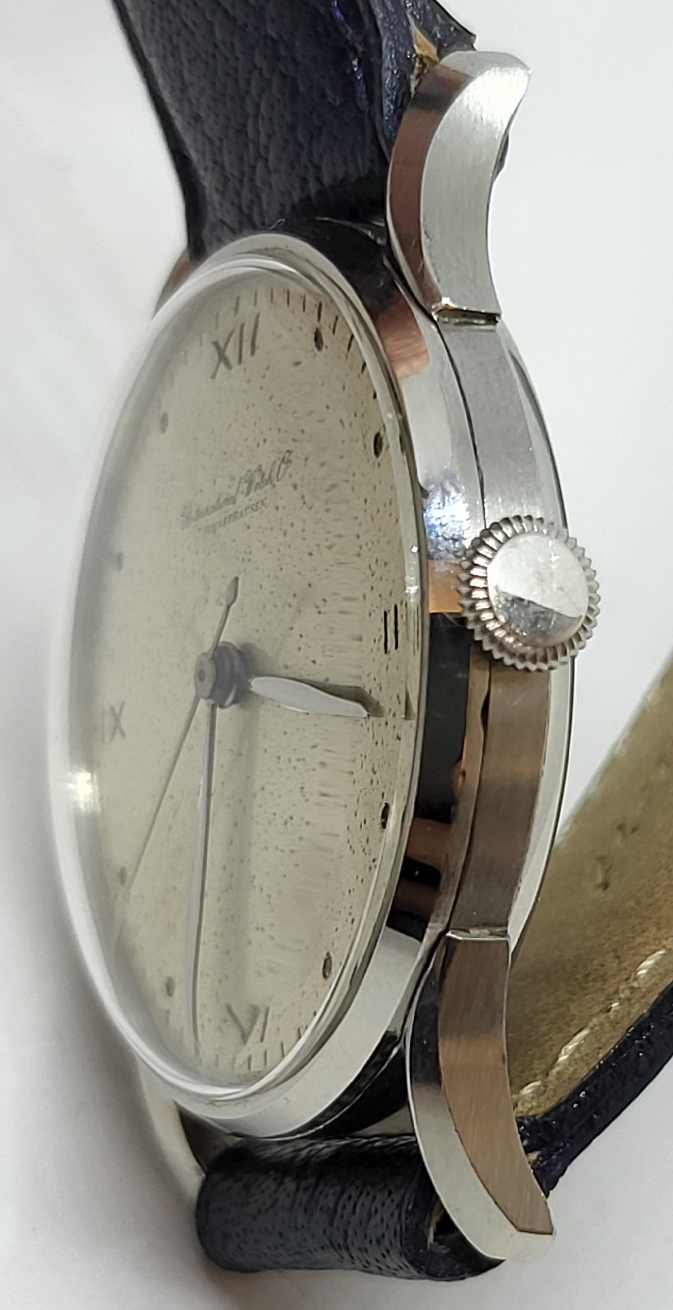 IWC Wrist Watch Stainless Steel Caliber 60 RARE, Fancy Lugs In Good Condition For Sale In Antwerp, BE