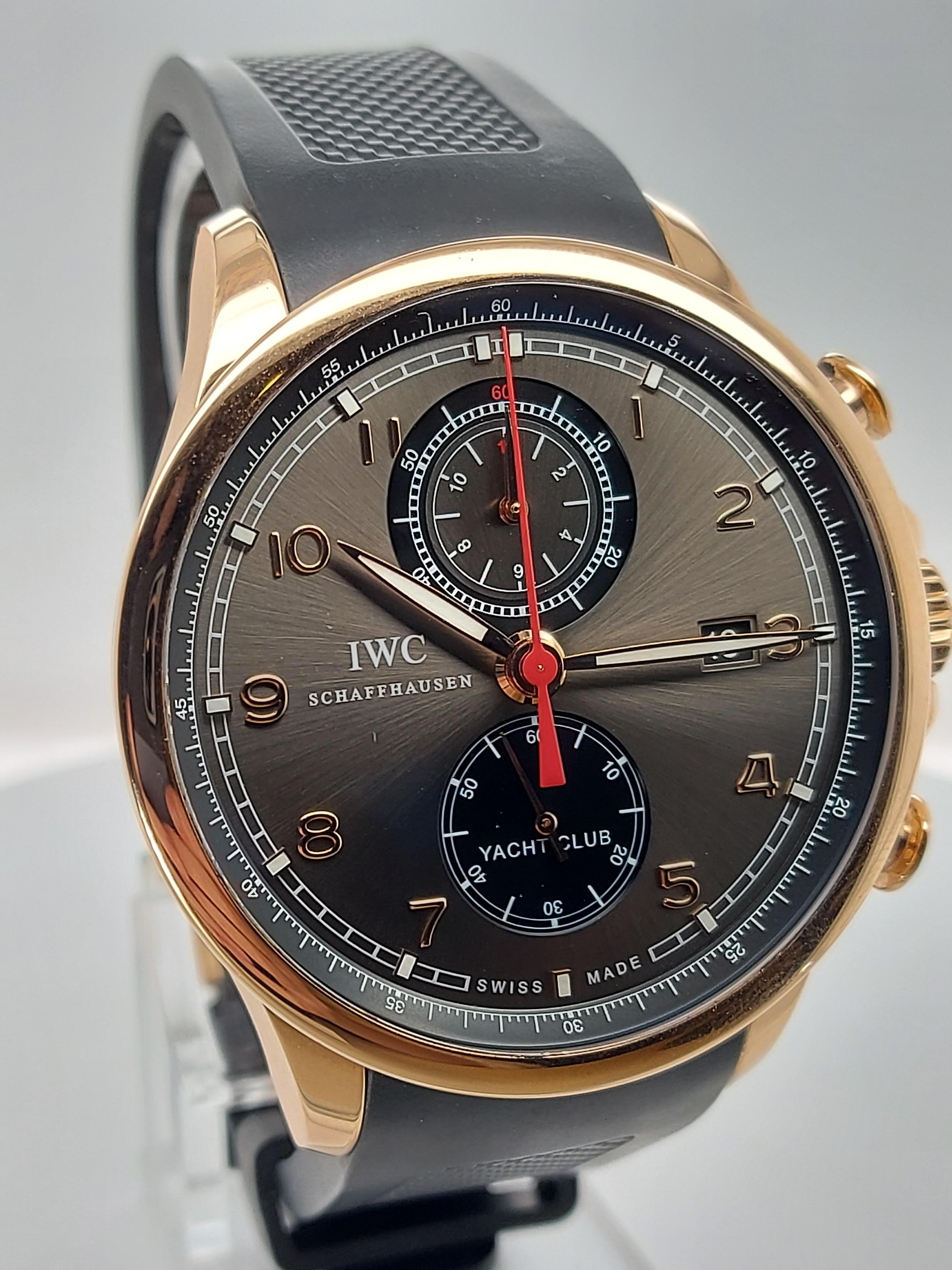 iwc portuguese yacht club chronograph rose gold