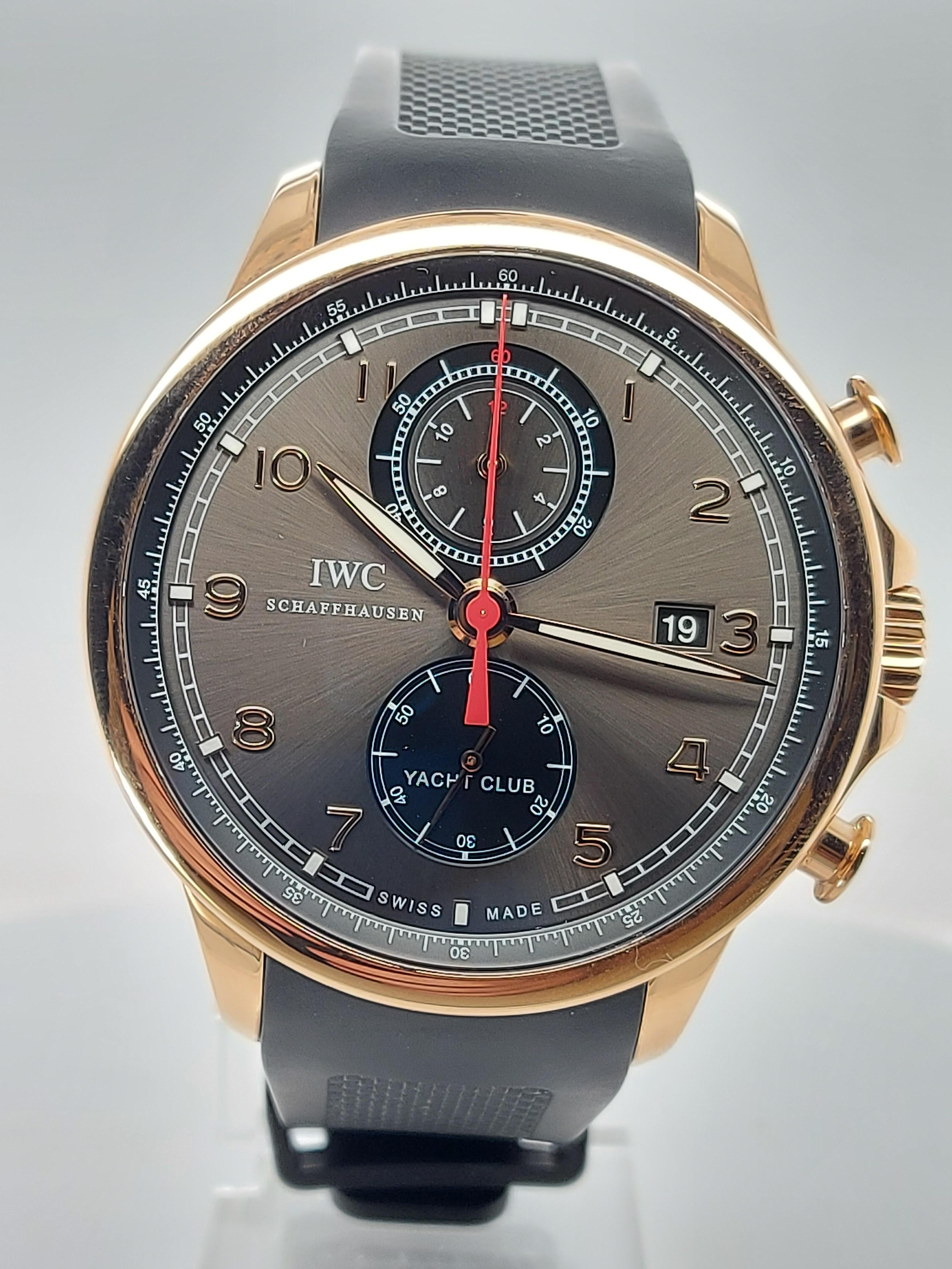 IWC Yacht Club Portuguese Chronograph, Automatic, 18 Karat Pink Gold, IW390209 In Excellent Condition In Antwerp, BE
