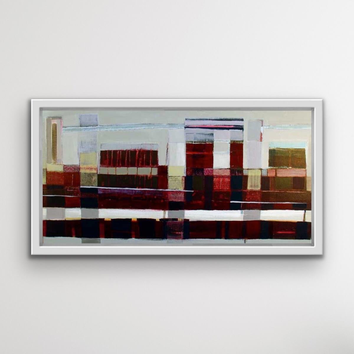 Composición Carmesí - Abstracción IV - Pintura Abstracta Siglo XXI, Rojo Brillante en venta 2